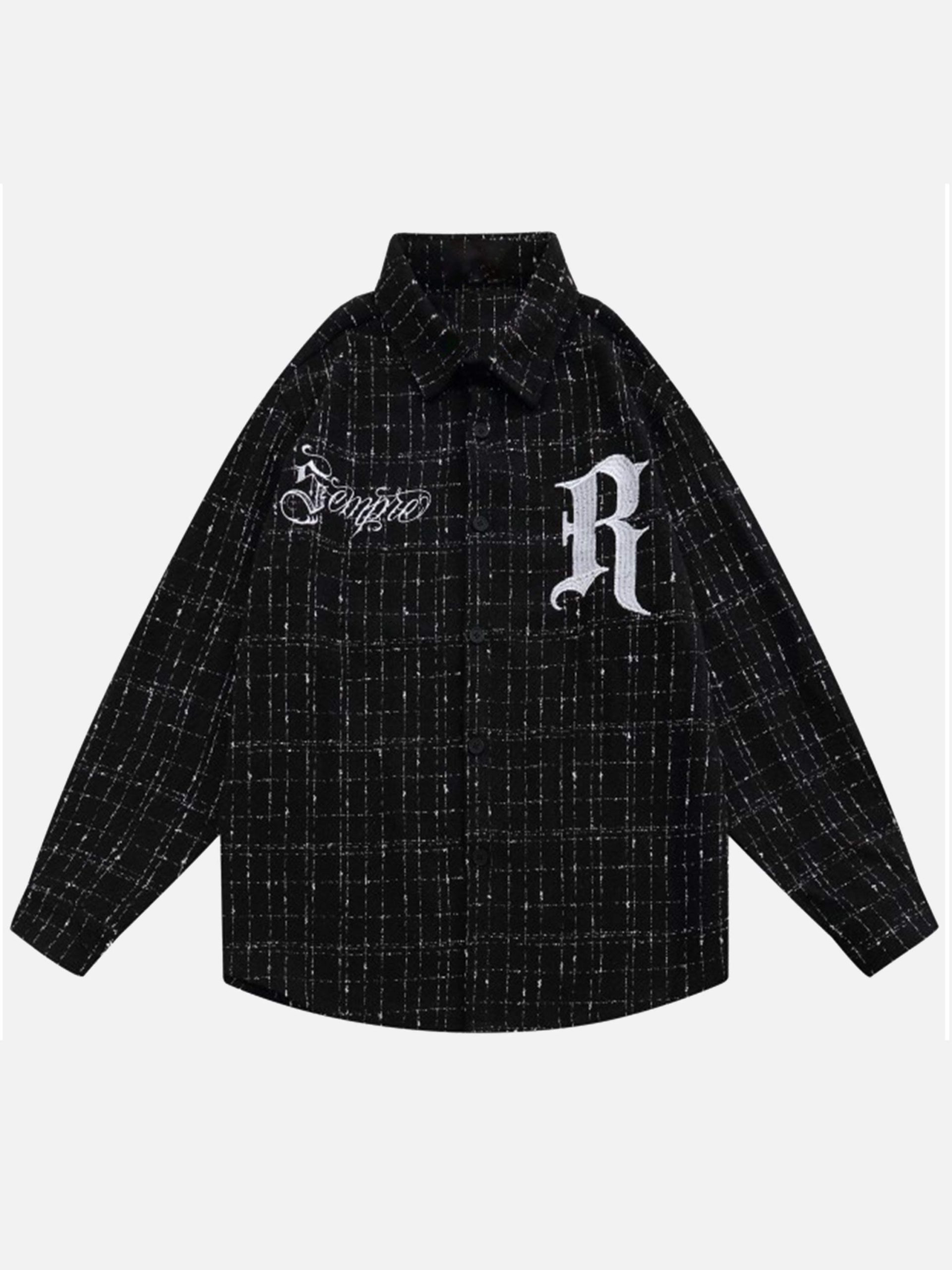 Concert Outfit Embroidered Plaid Shirt