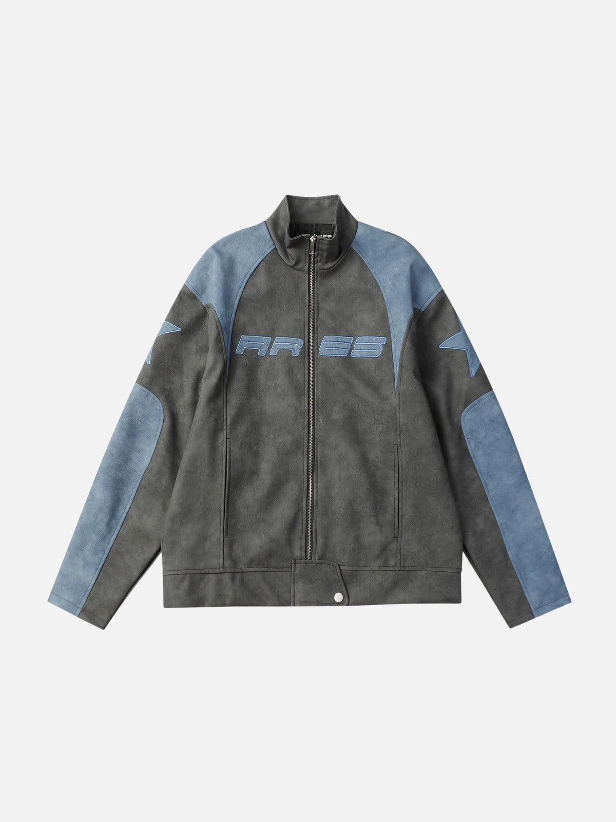 Concert Outfit Embroidery Star Cropped Racing Jacket