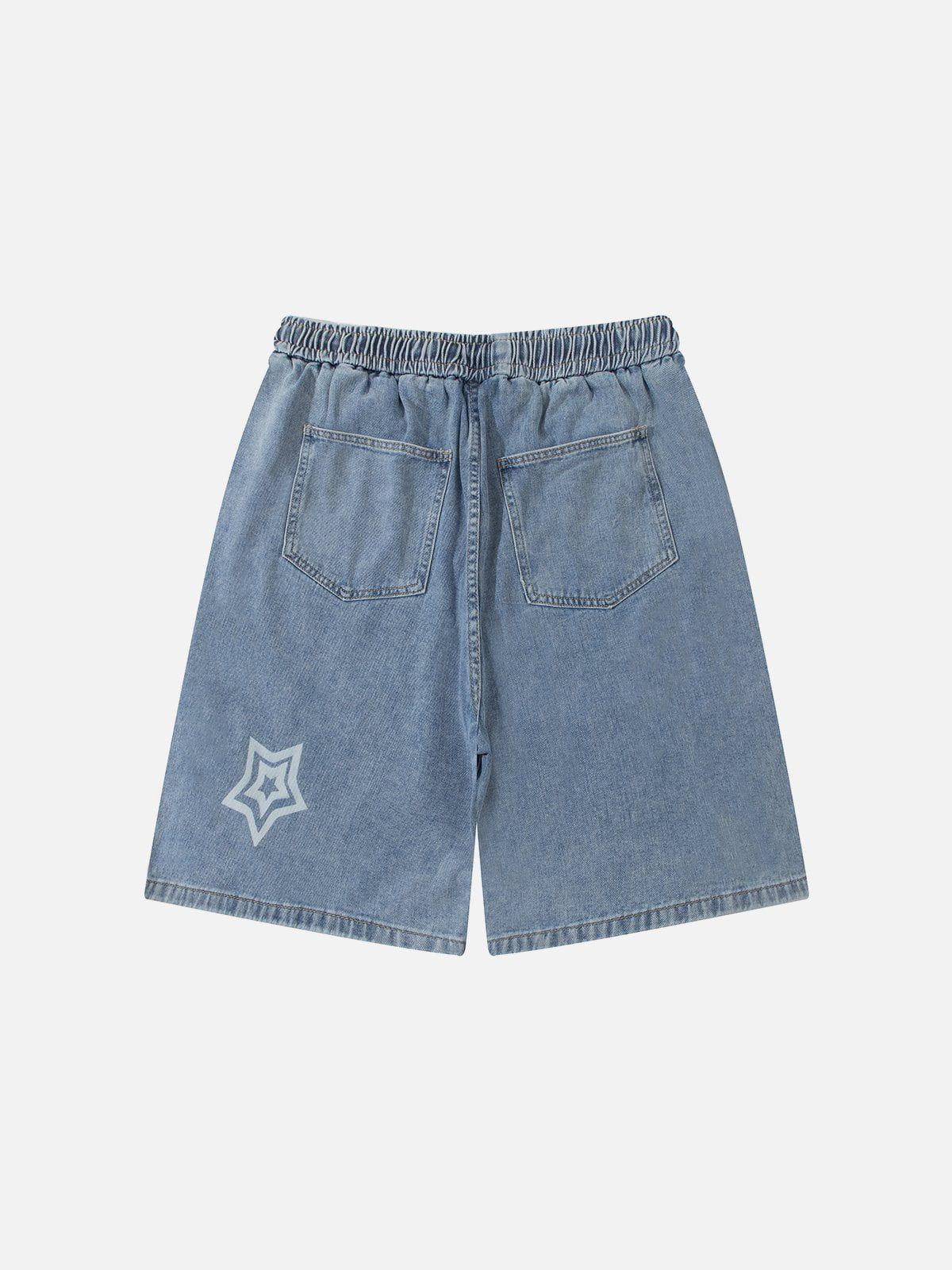 Concert Outfit Embroidery Star Washed Jorts