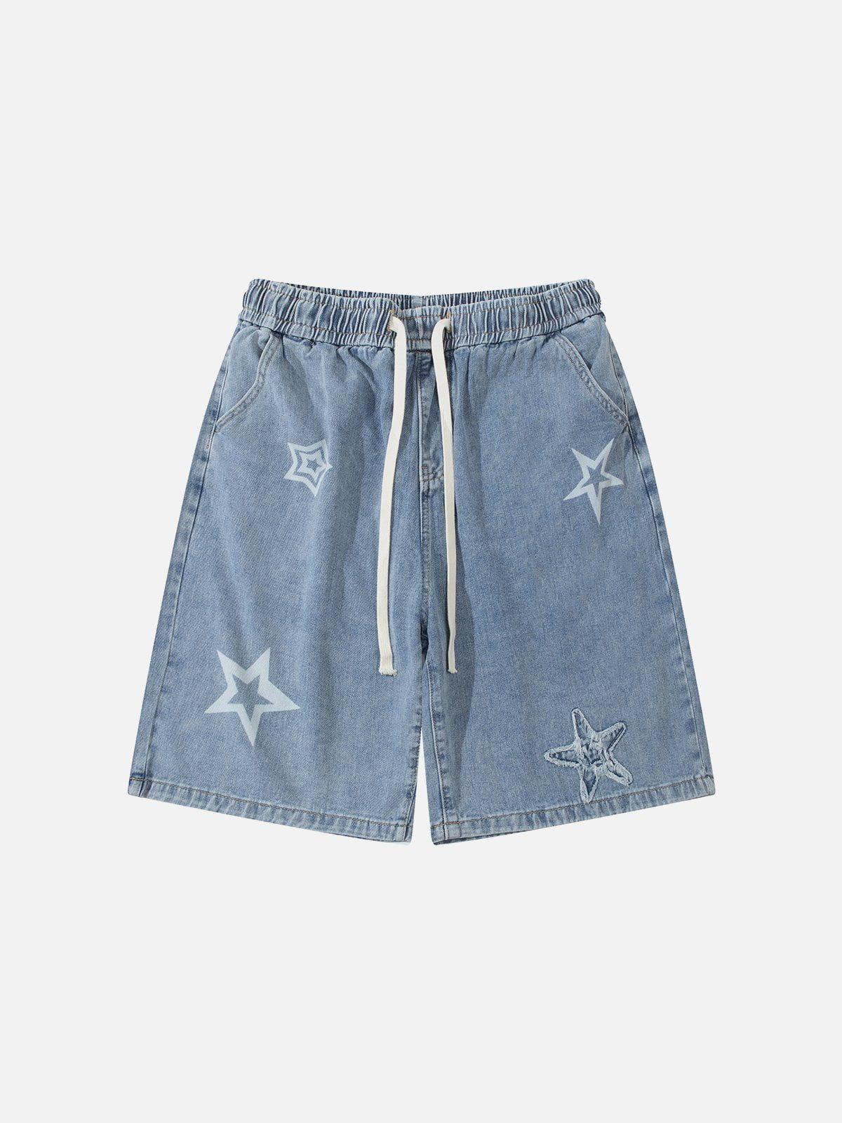 Concert Outfit Embroidery Star Washed Jorts