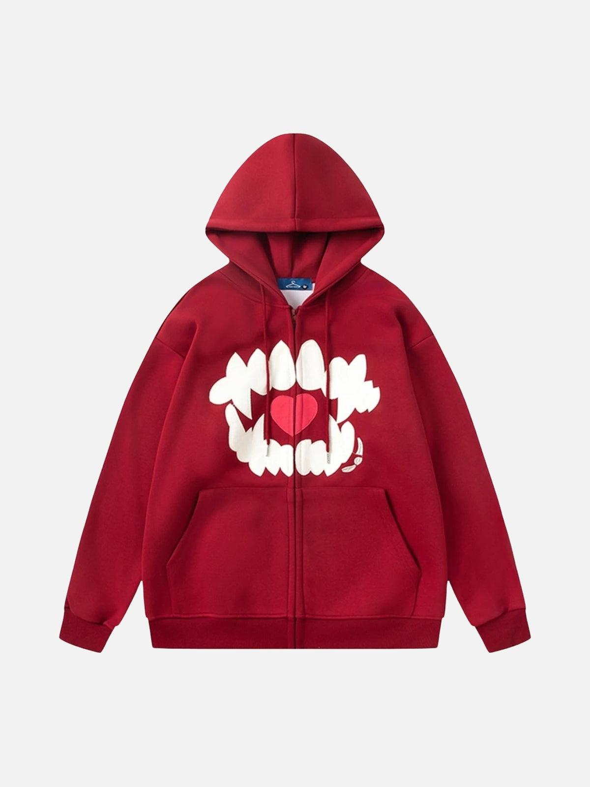 Concert Outfit Embroidery Tooth Heart Hoodie