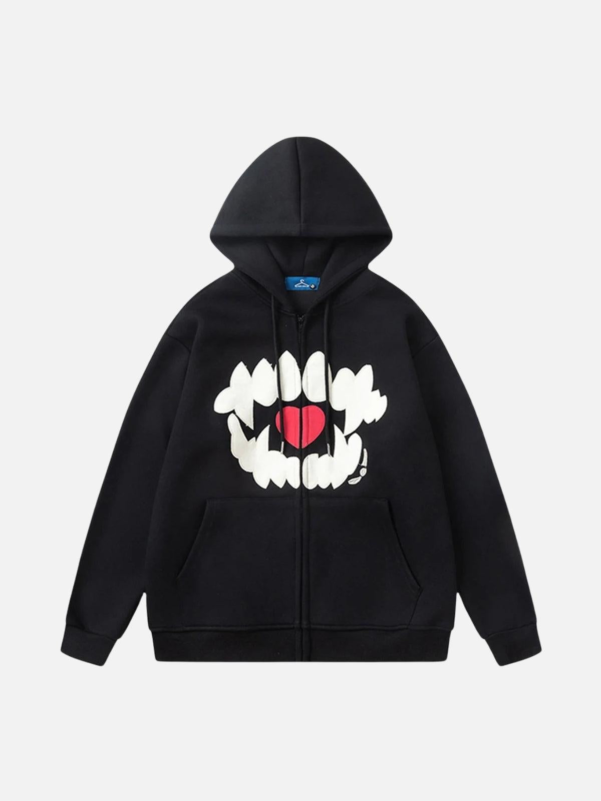 Concert Outfit Embroidery Tooth Heart Hoodie