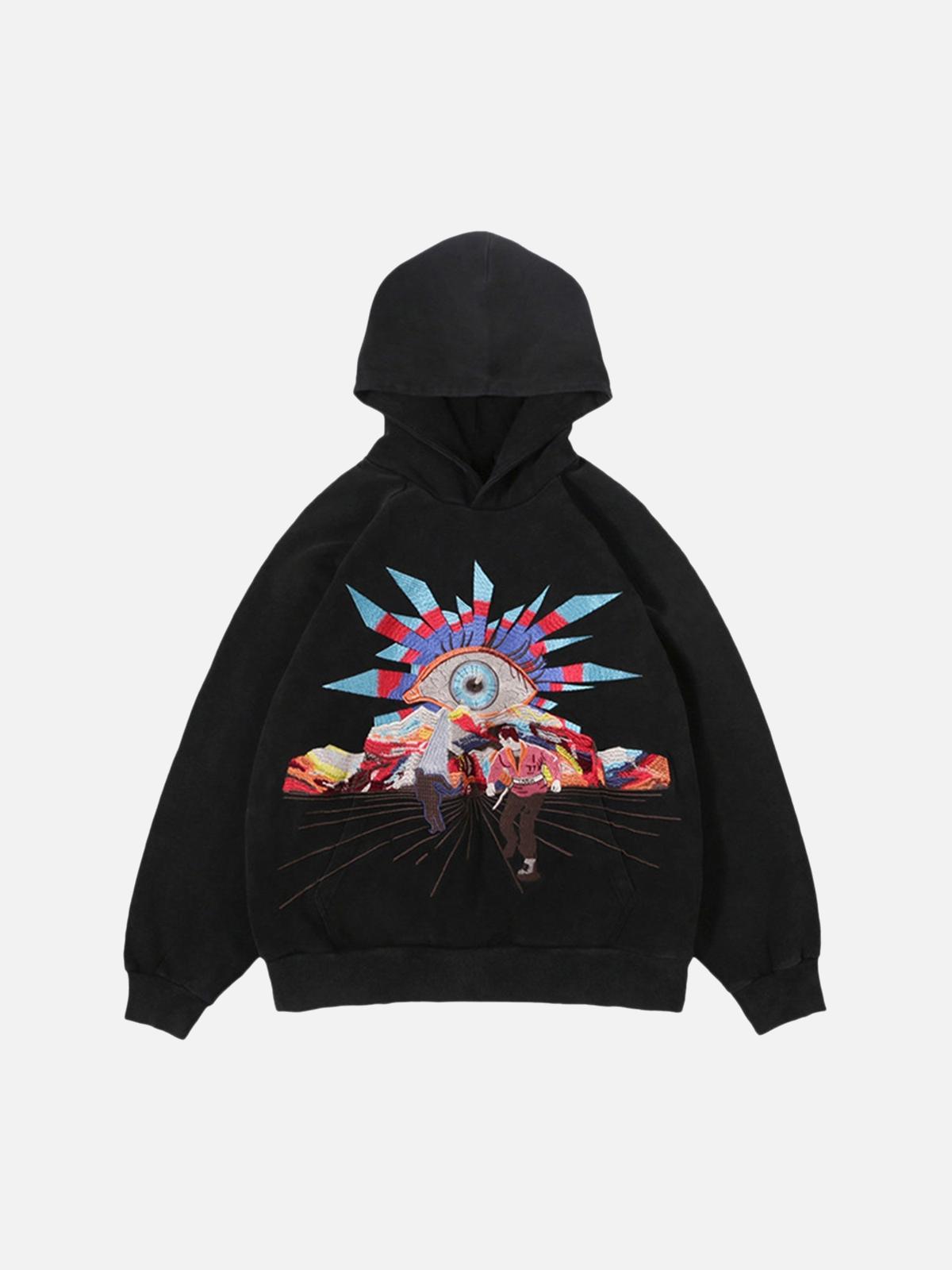 Concert Outfit Evil Eye Embroidered Hoodie