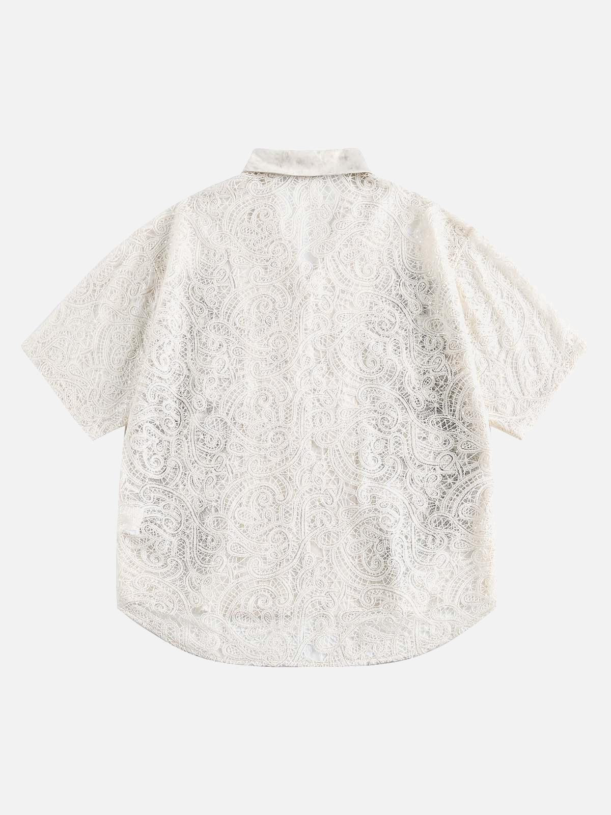 Concert Outfit Exquisite Floral Embroidered Short-Sleeve Shirt