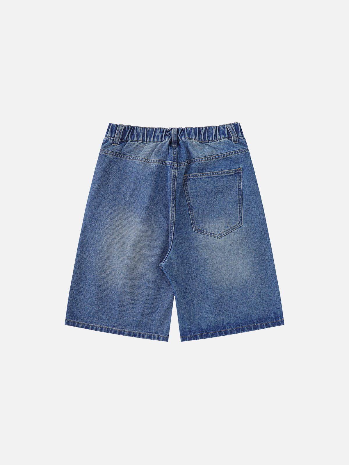 Concert Outfit Fake Hole Camouflage Patch Jorts