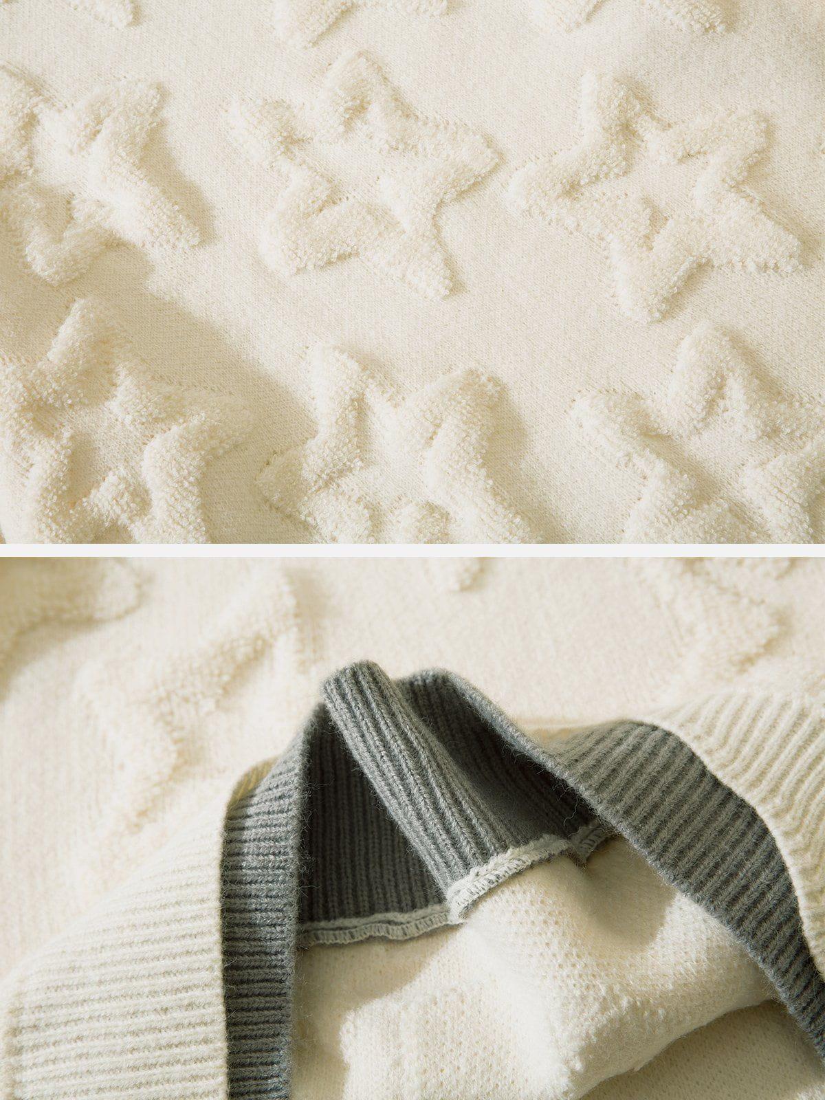 Concert Outfit Fake Two 3D Star Graphics Sweater Concert Outfit Fake Two 3D Star Graphics Sweater