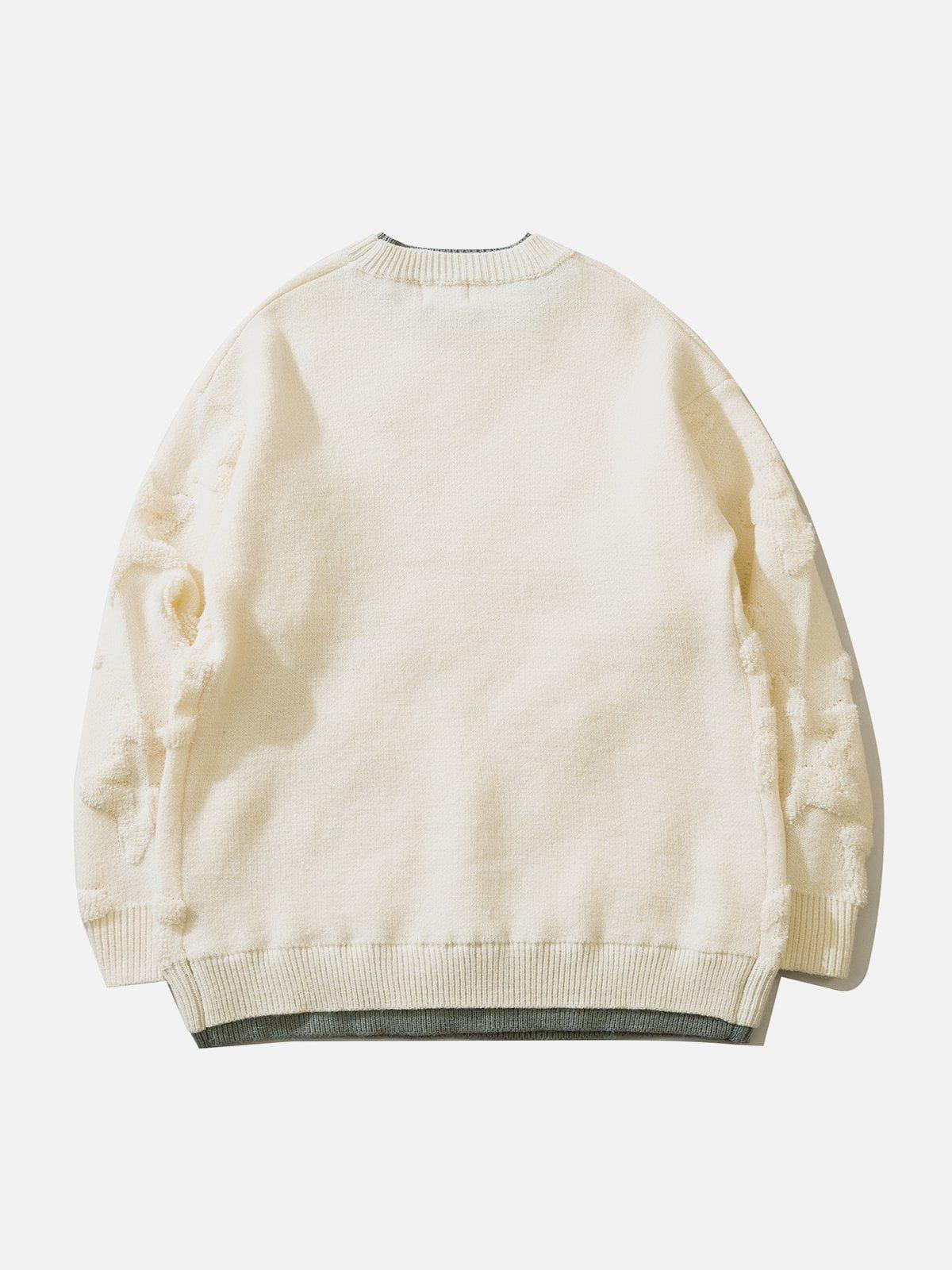 Concert Outfit Fake Two 3D Star Graphics Sweater