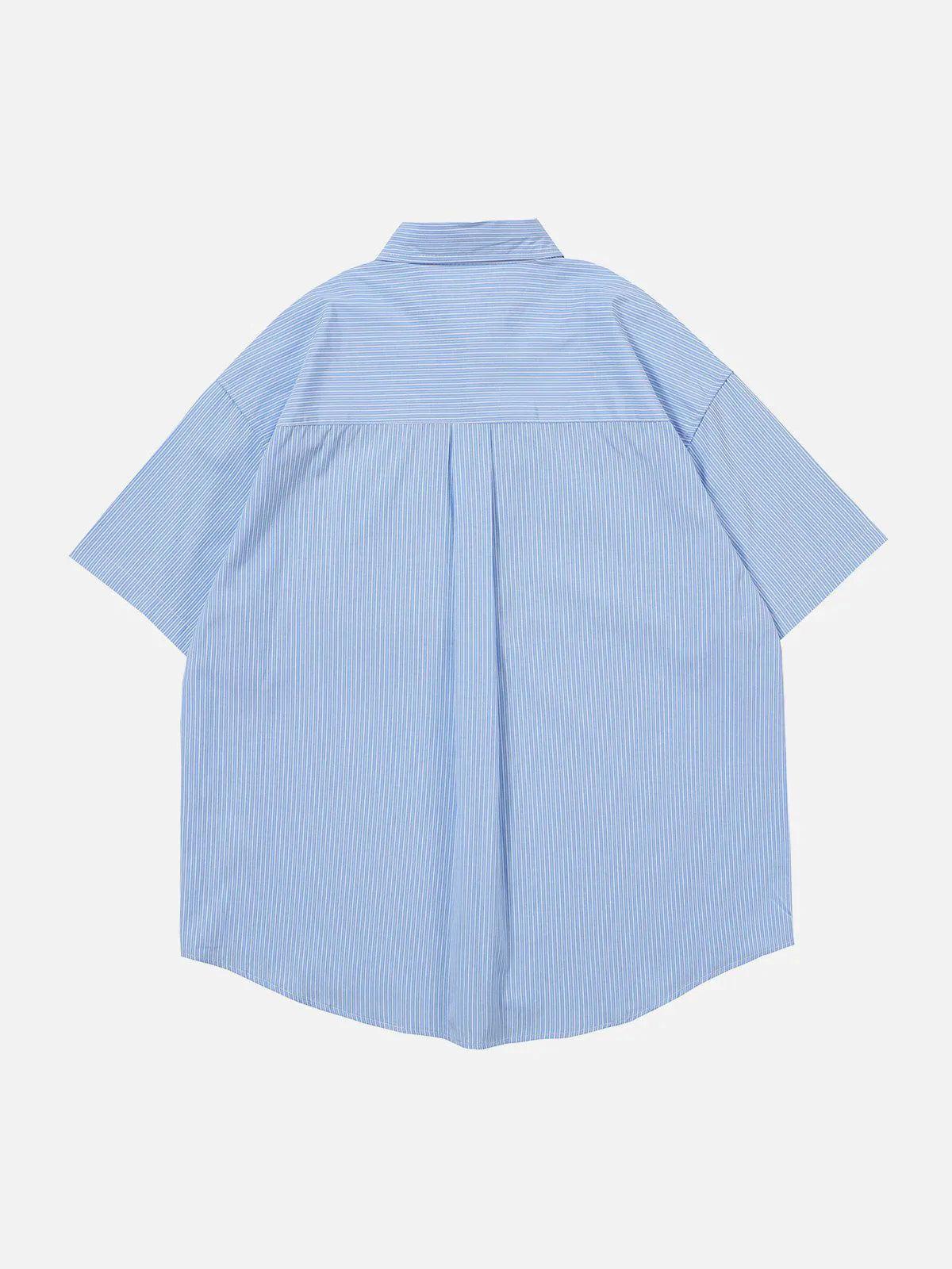 Concert Outfit Fake Two Pieces Patchwork Short Sleeve Shirt