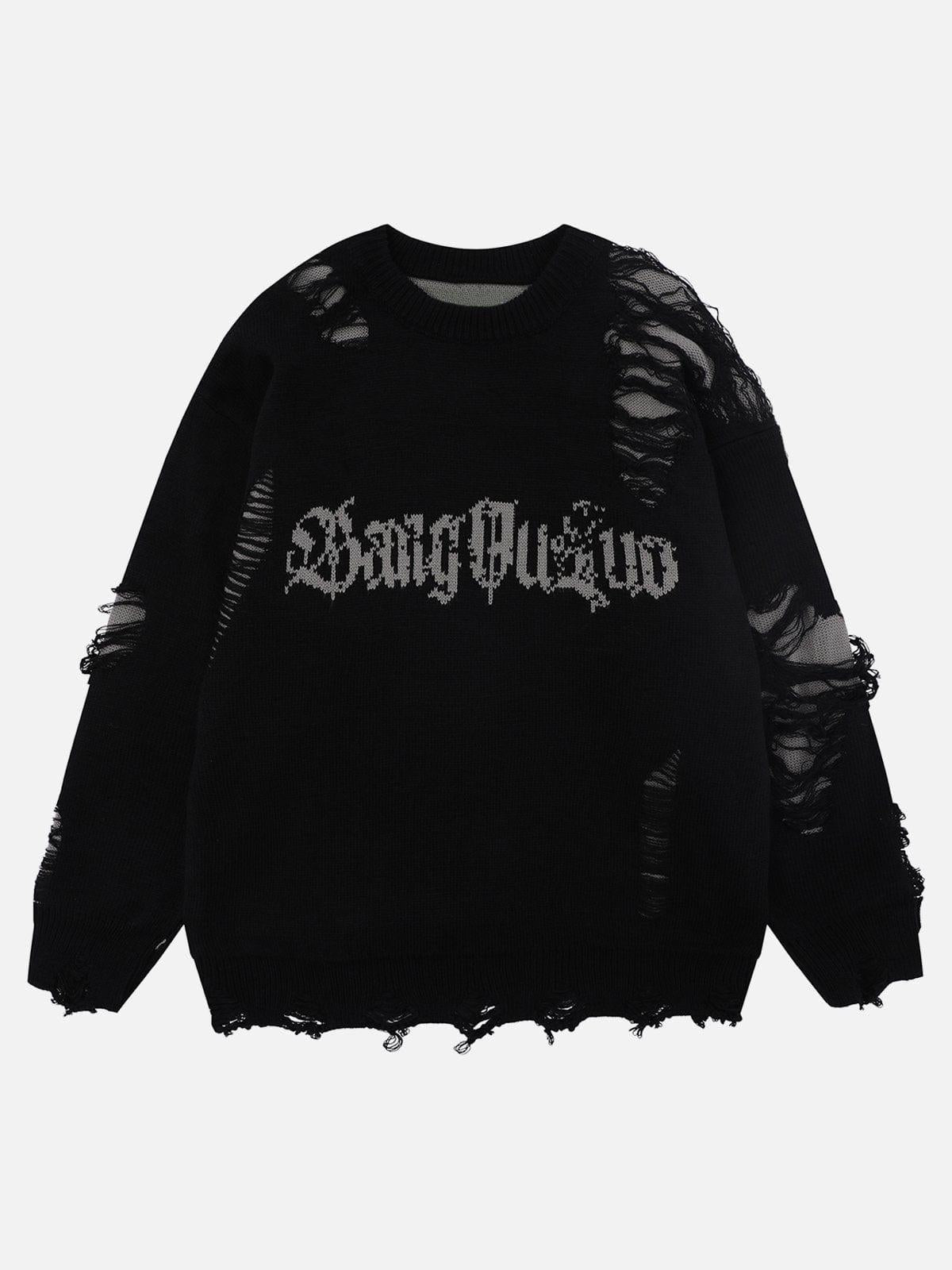 Concert Outfit Fake Two Ripped Hole Sweater