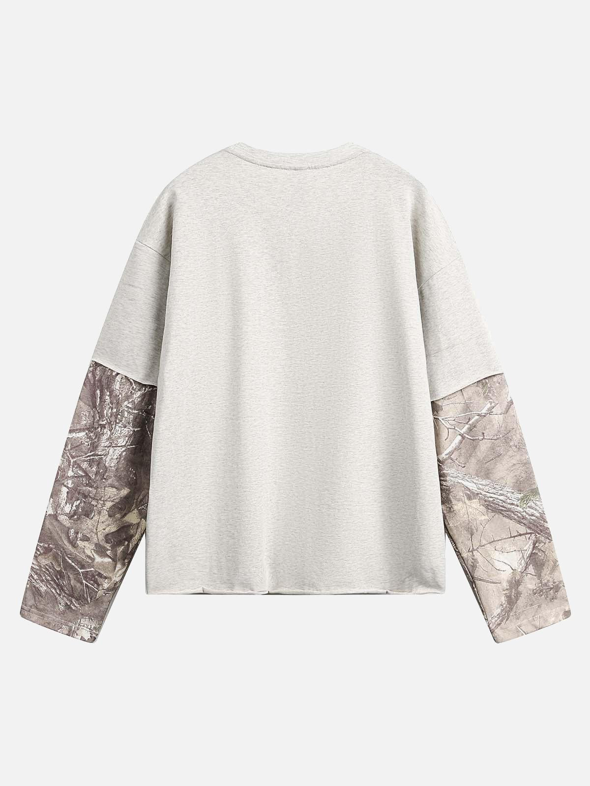 Concert Outfit Faux Two-Piece Print Long-Sleeve T-Shirt