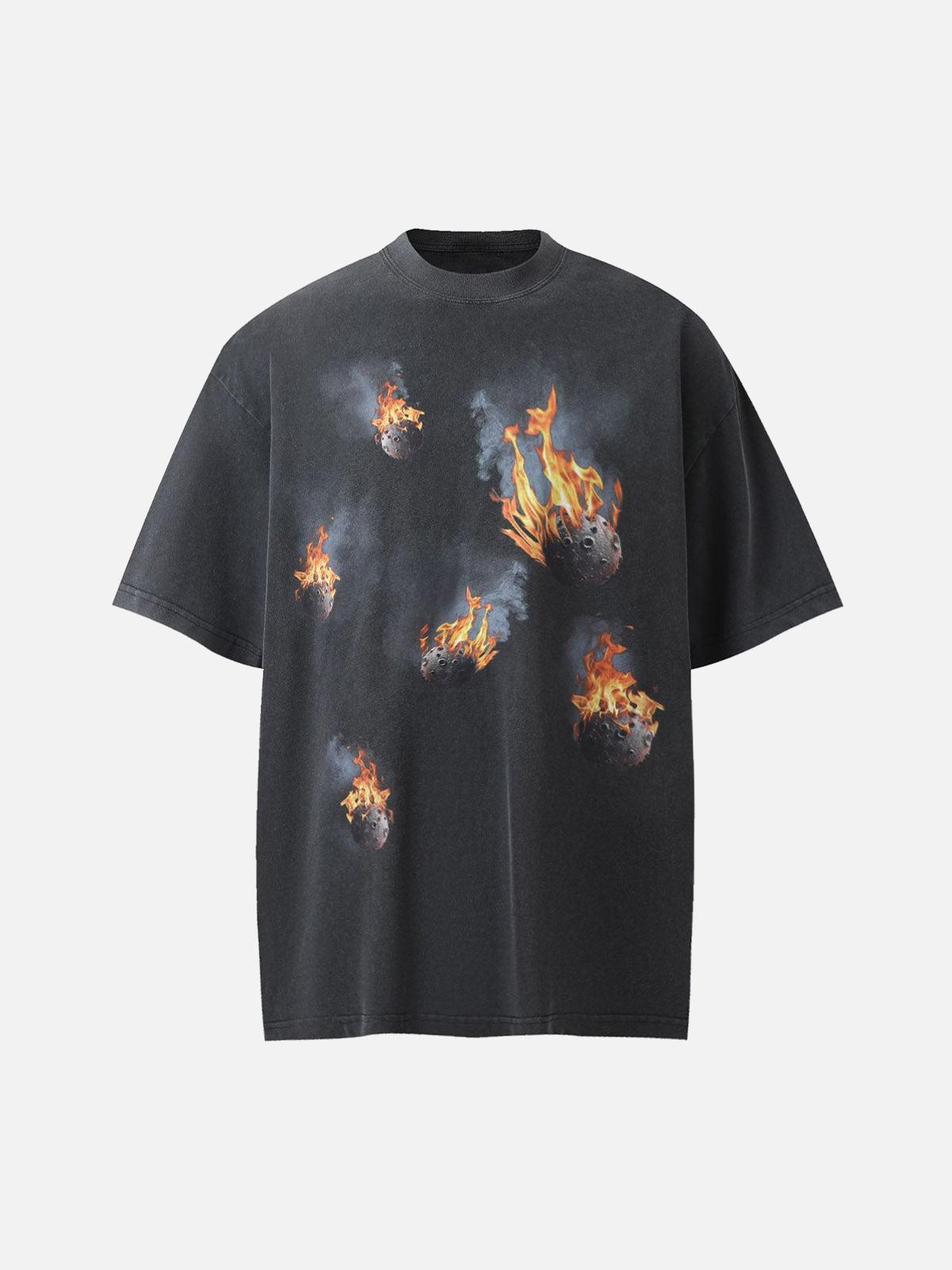 Concert Outfit Fireball Graphic Oversized T-Shirt