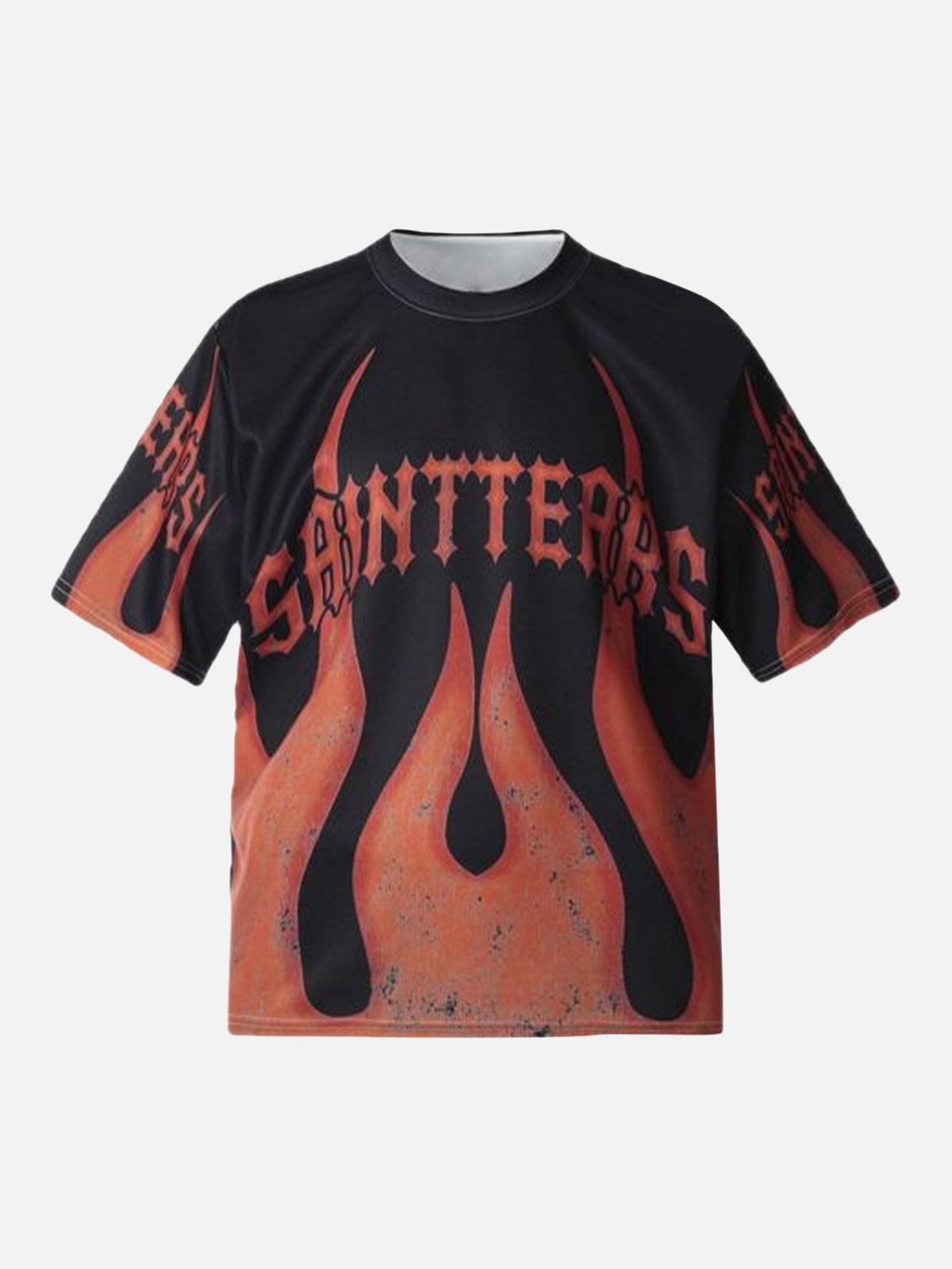 Concert Outfit Flame Graphic Crew Neck T-Shirt