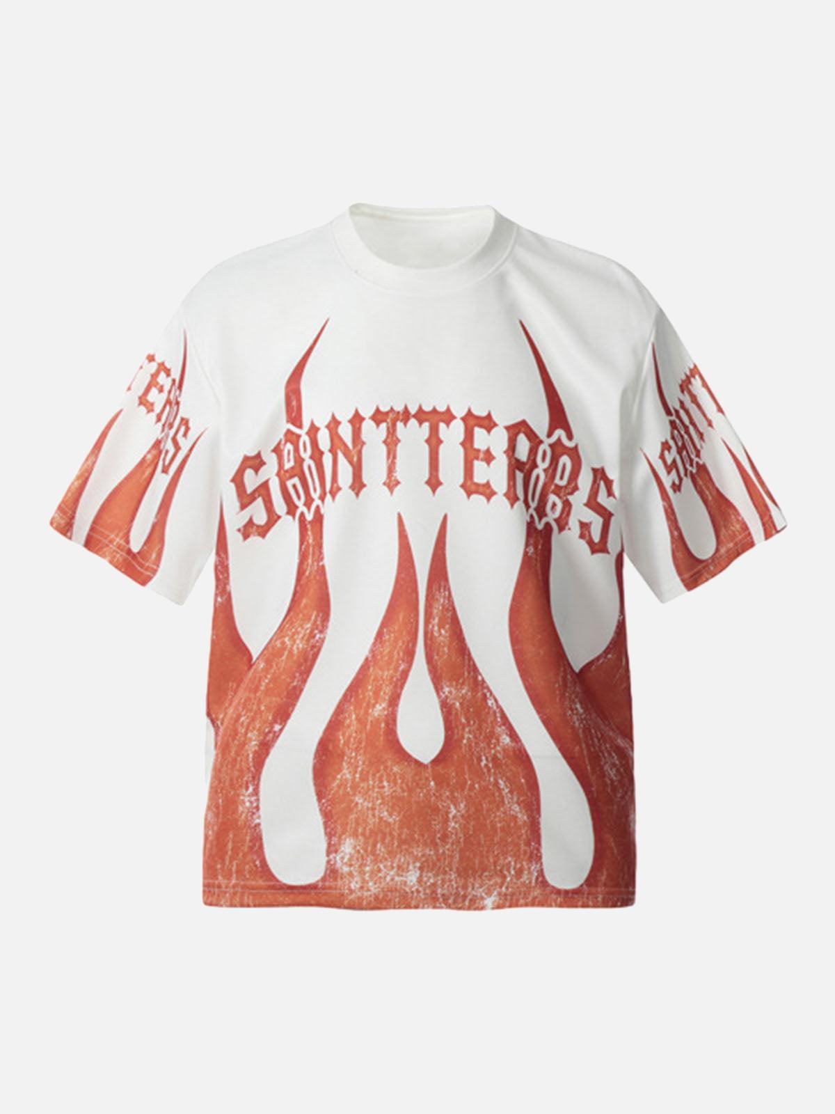 Concert Outfit Flame Graphic Crew Neck T-Shirt