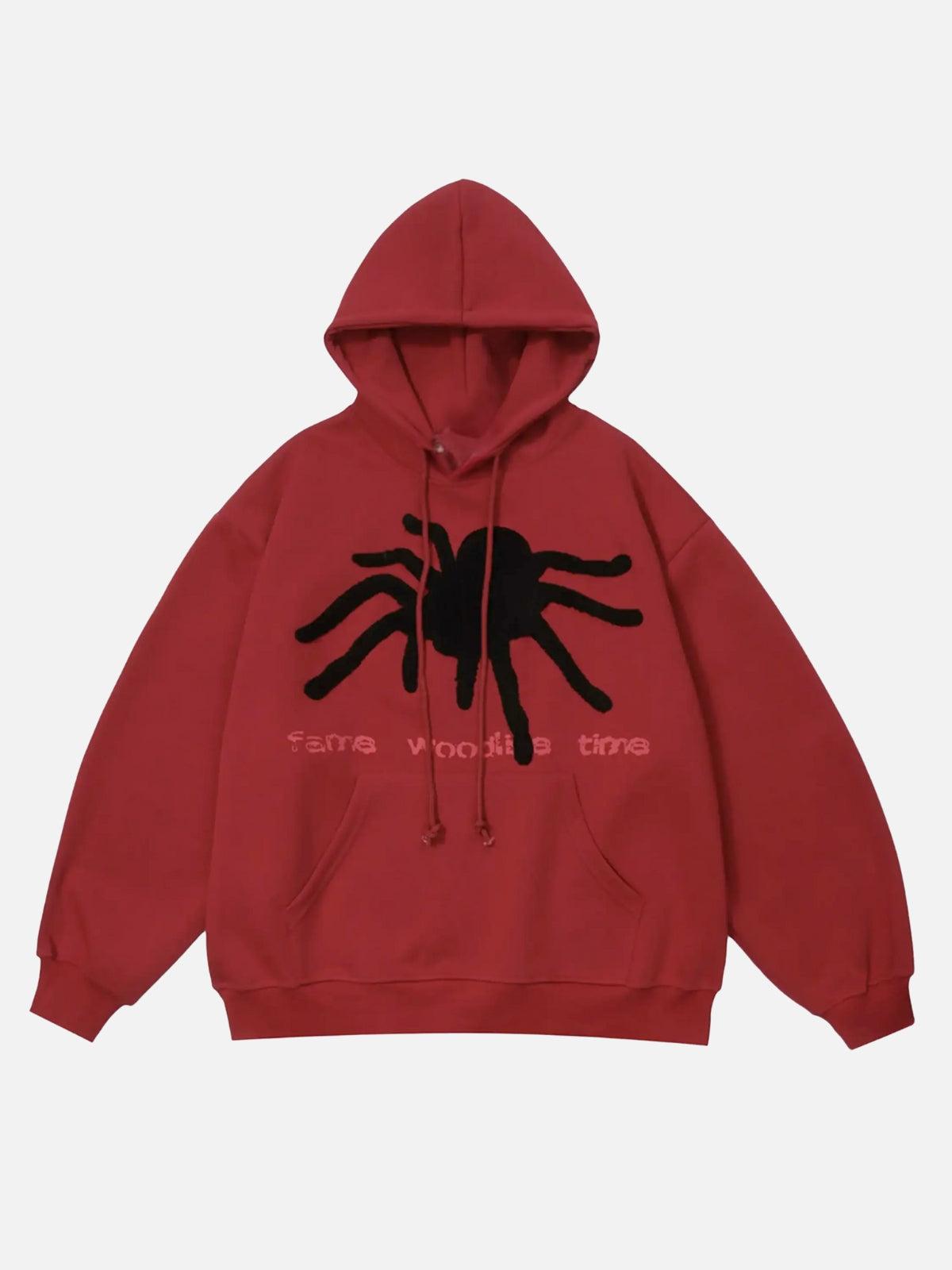 Concert Outfit Flocked Spider Hoodie