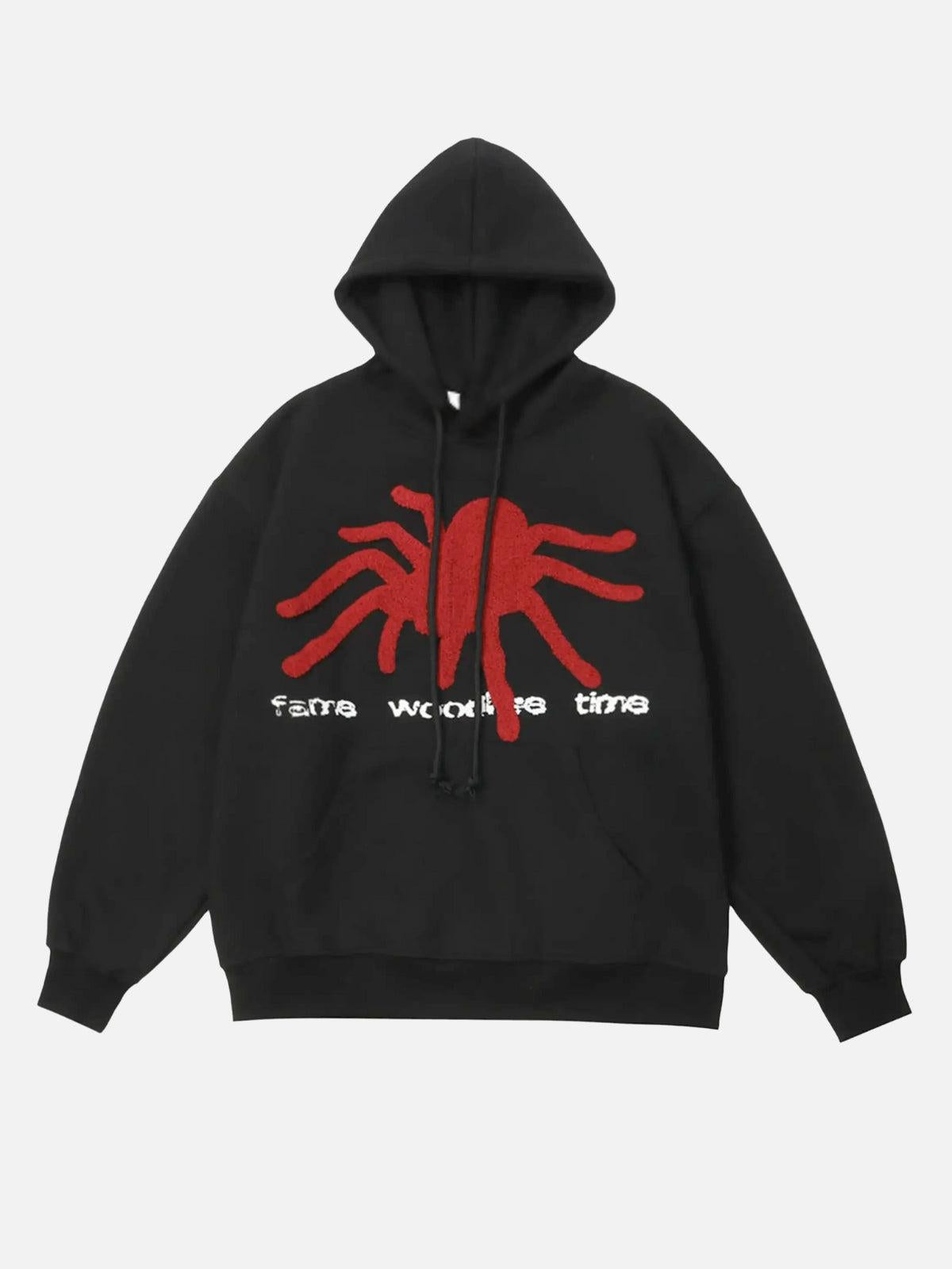 Concert Outfit Flocked Spider Hoodie