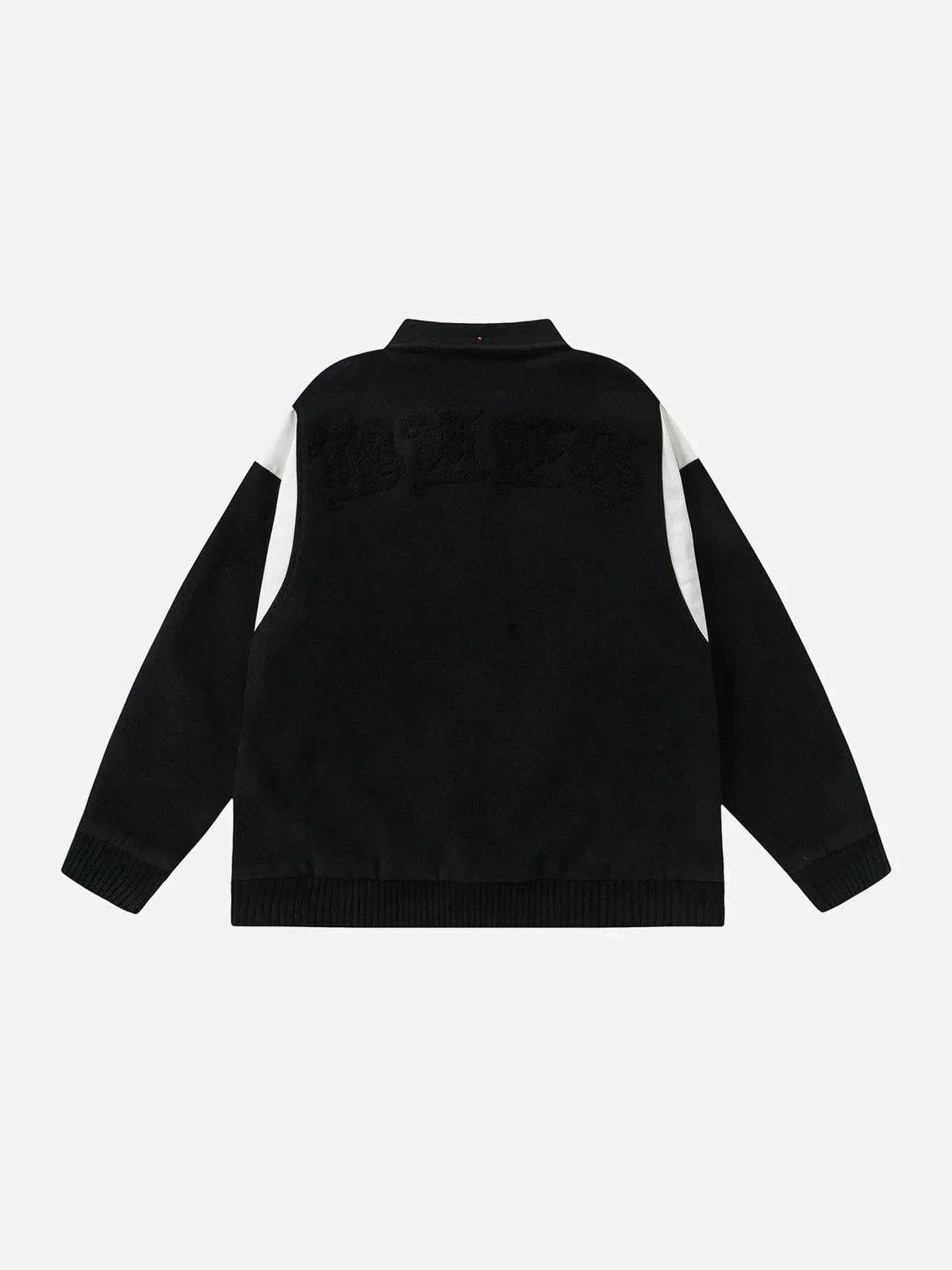 Concert Outfit Flocking Letters Tweed Varsity Jacket