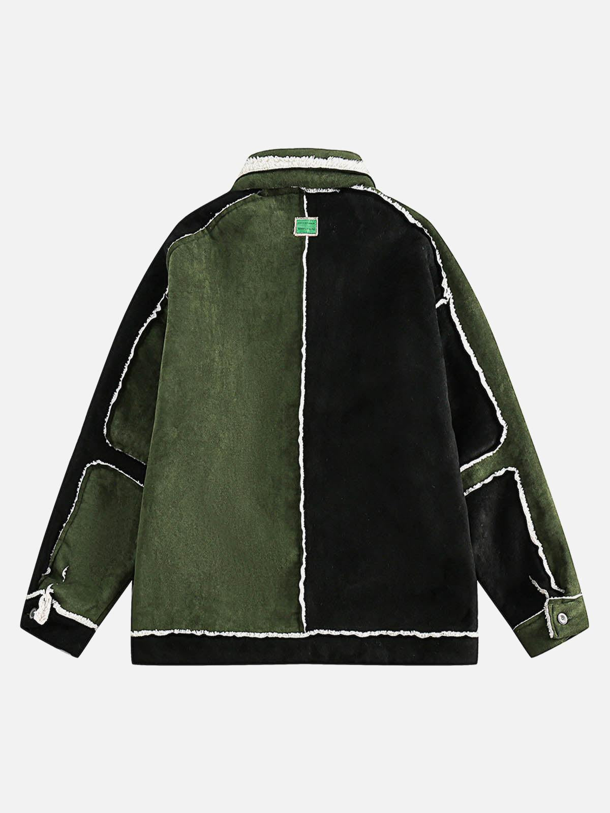 Concert Outfit Floral Embroidered Suede Fleece Jacket