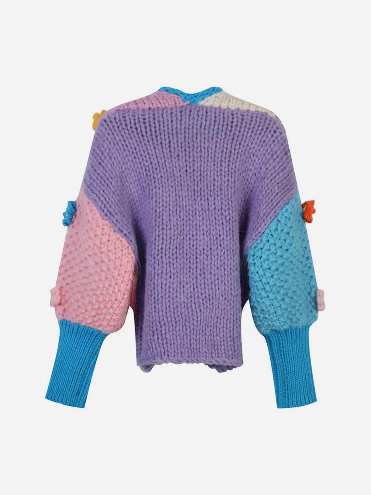 Concert Outfit Flowers Embroidery Oversized Sleeves Cardigan