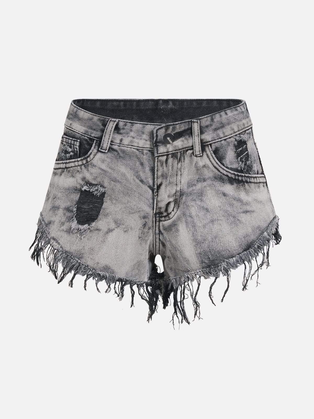 Concert Outfit Fringe Washed Shorts