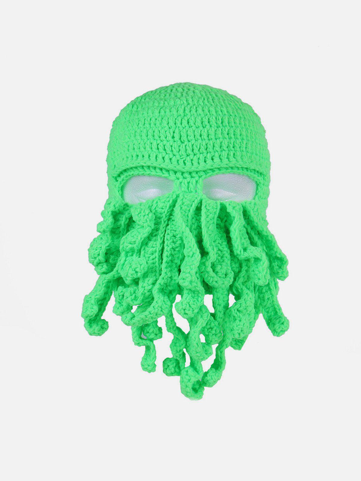 Concert Outfit Funny Knit Masked Octopus Hat