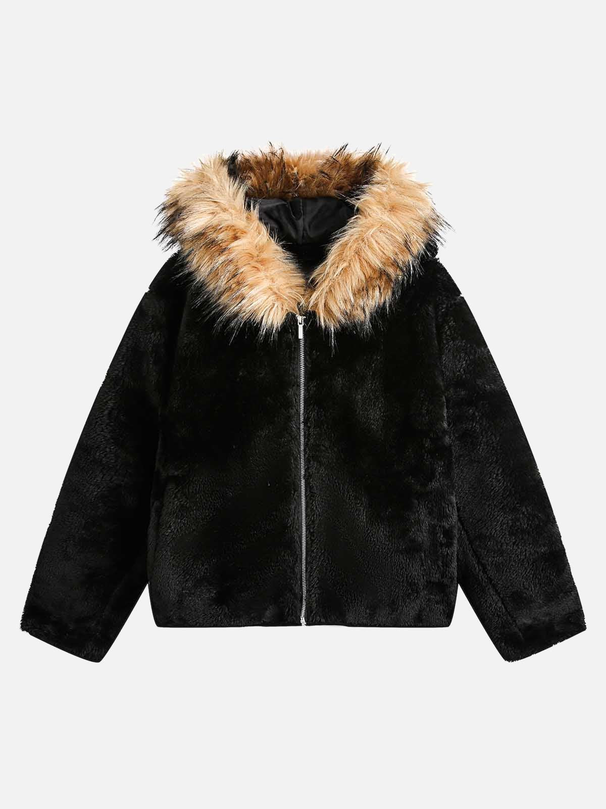 Concert Outfit Fur Hooded Quilted Sherpa Jacket Concert Outfit Fur Hooded Quilted Sherpa Jacket