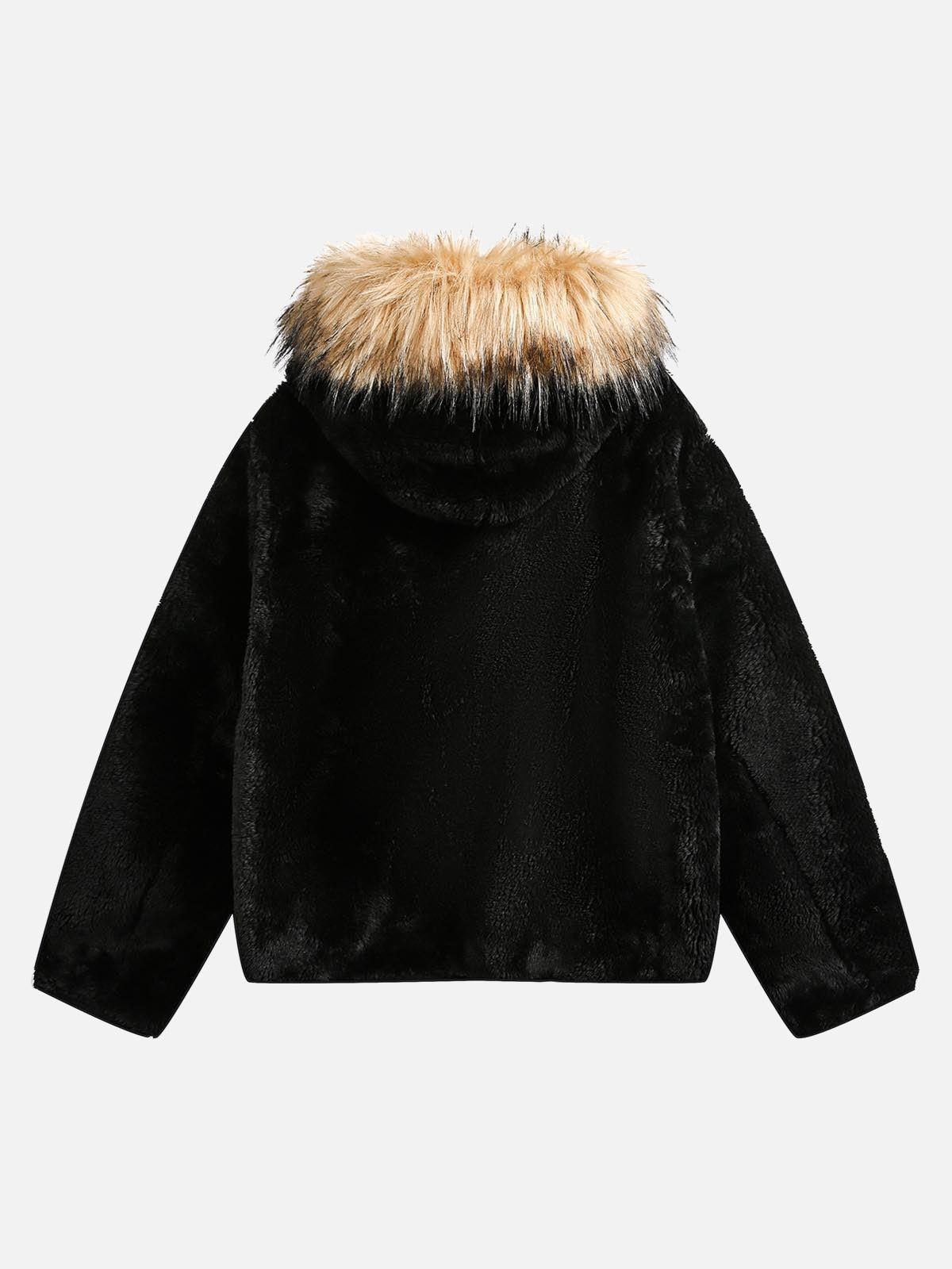 Concert Outfit Fur Hooded Quilted Sherpa Jacket Concert Outfit Fur Hooded Quilted Sherpa Jacket