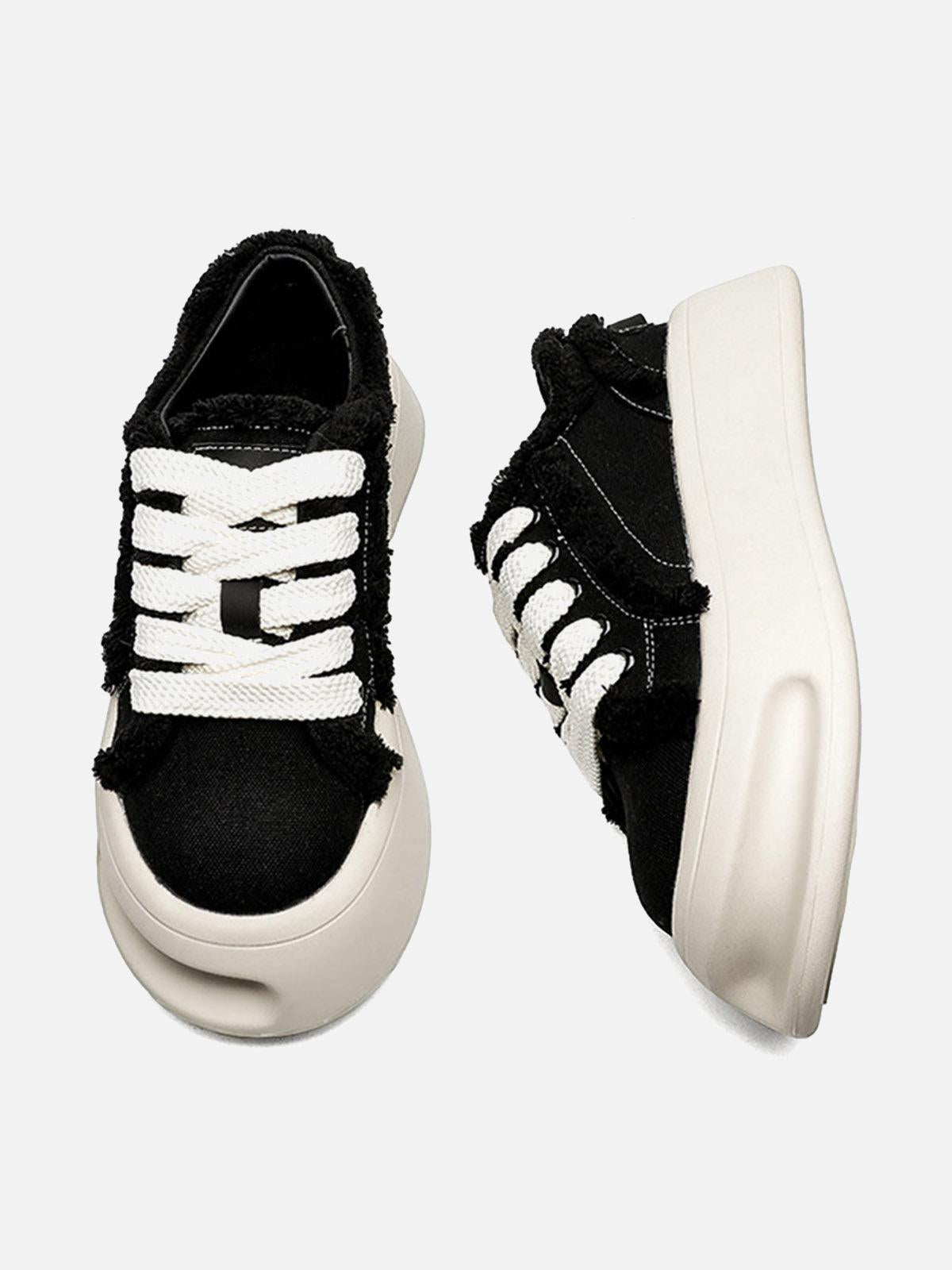 Concert Outfit Fuzzy Trim Chunk Shoes