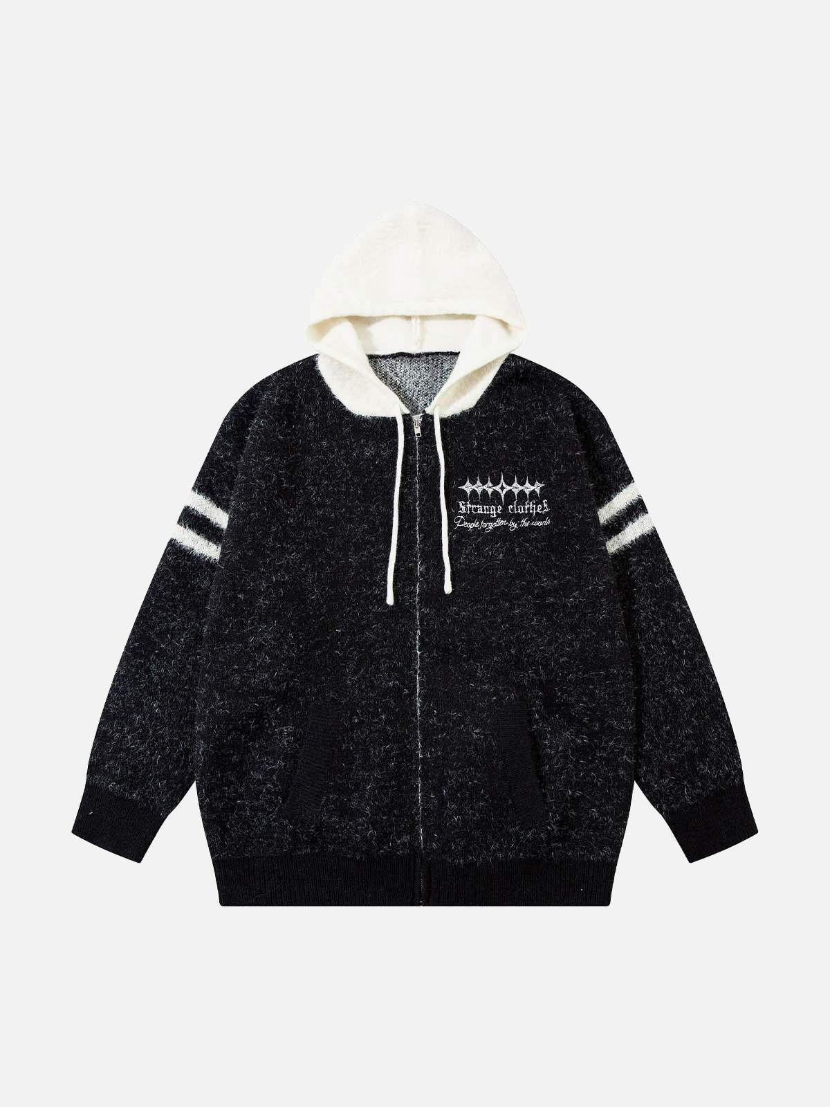 Concert Outfit Fuzzy Zipper Hooded Sweater