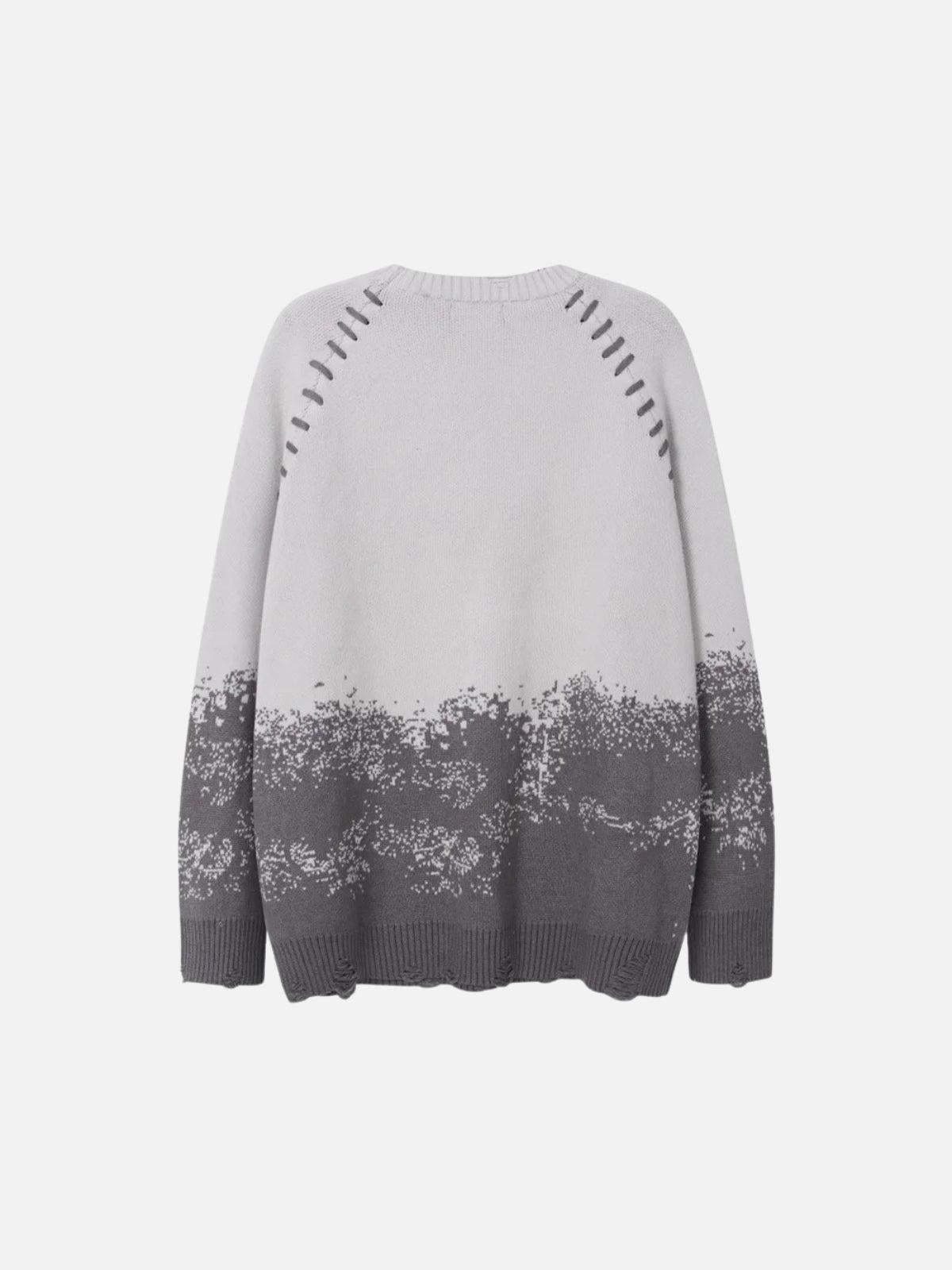 Concert Outfit Gradient Dyed Embroidered Sweater