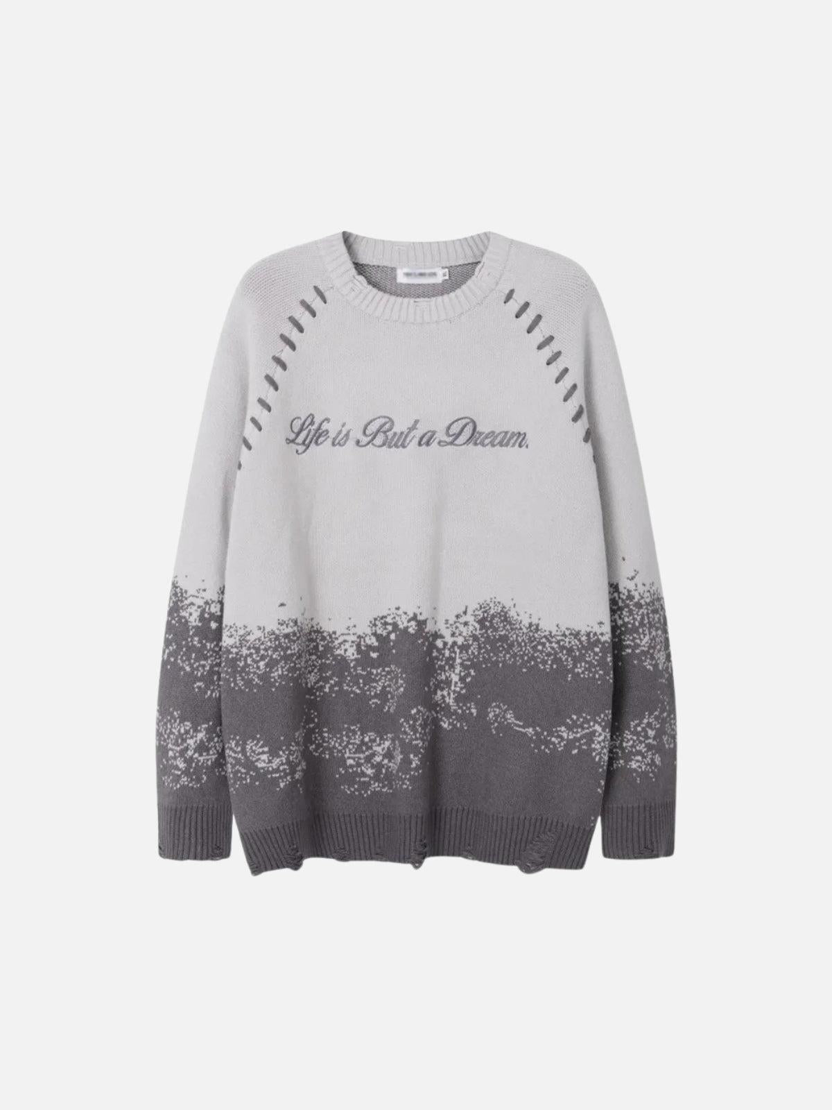 Concert Outfit Gradient Dyed Embroidered Sweater