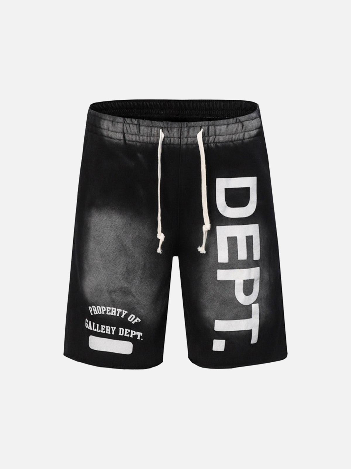 Concert Outfit Gradient Letter Print Drawstring Shorts