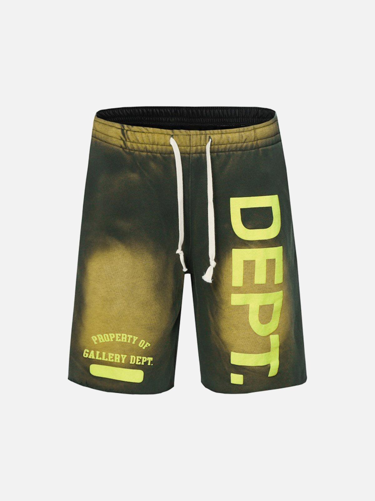 Concert Outfit Gradient Letter Print Drawstring Shorts