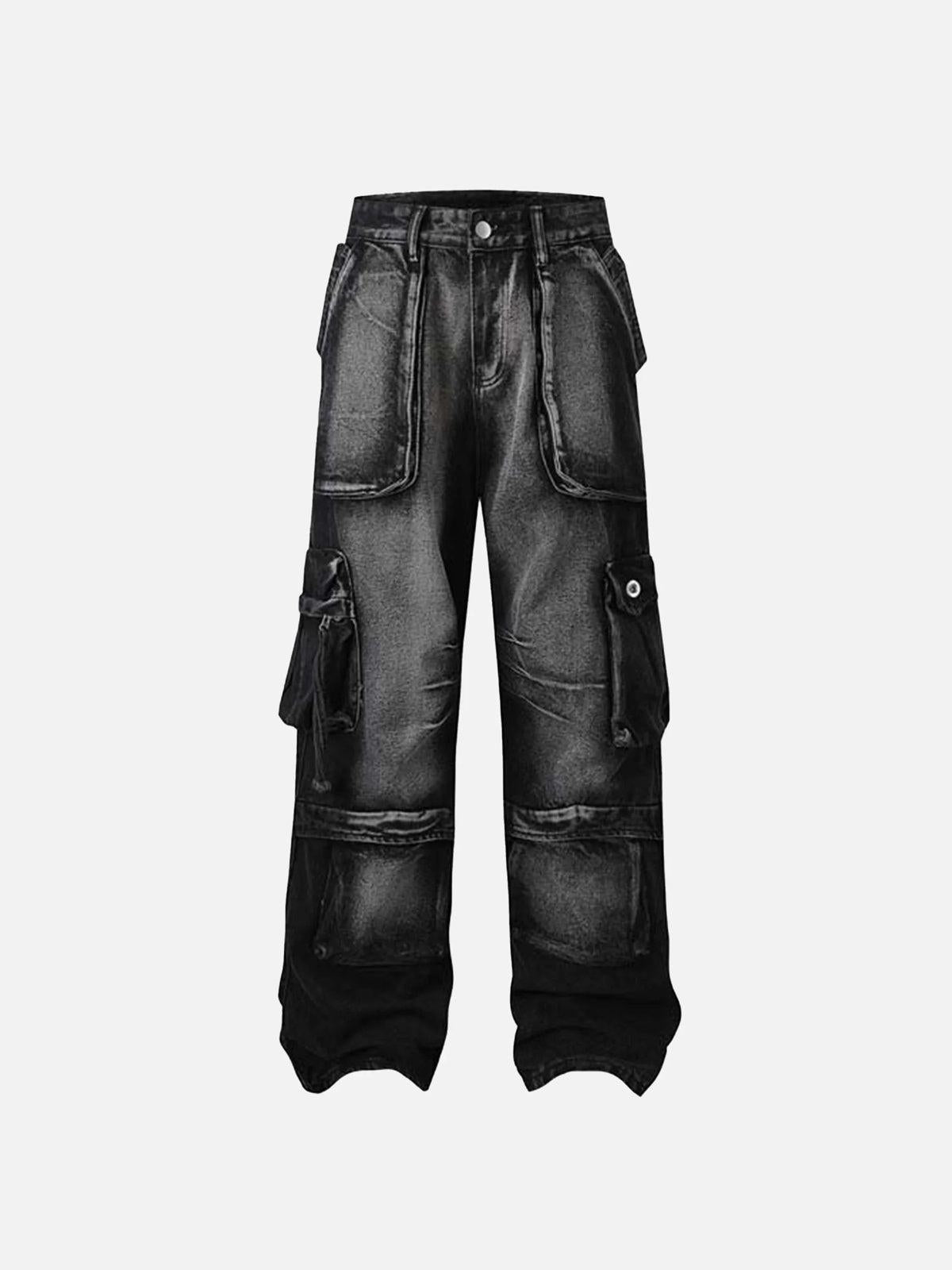 Concert Outfit Gradient Multi-Pocket Cargo Jeans