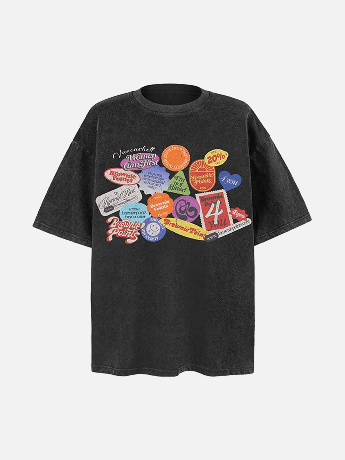 Concert Outfit Graffiti Crew Neck T-Shirt