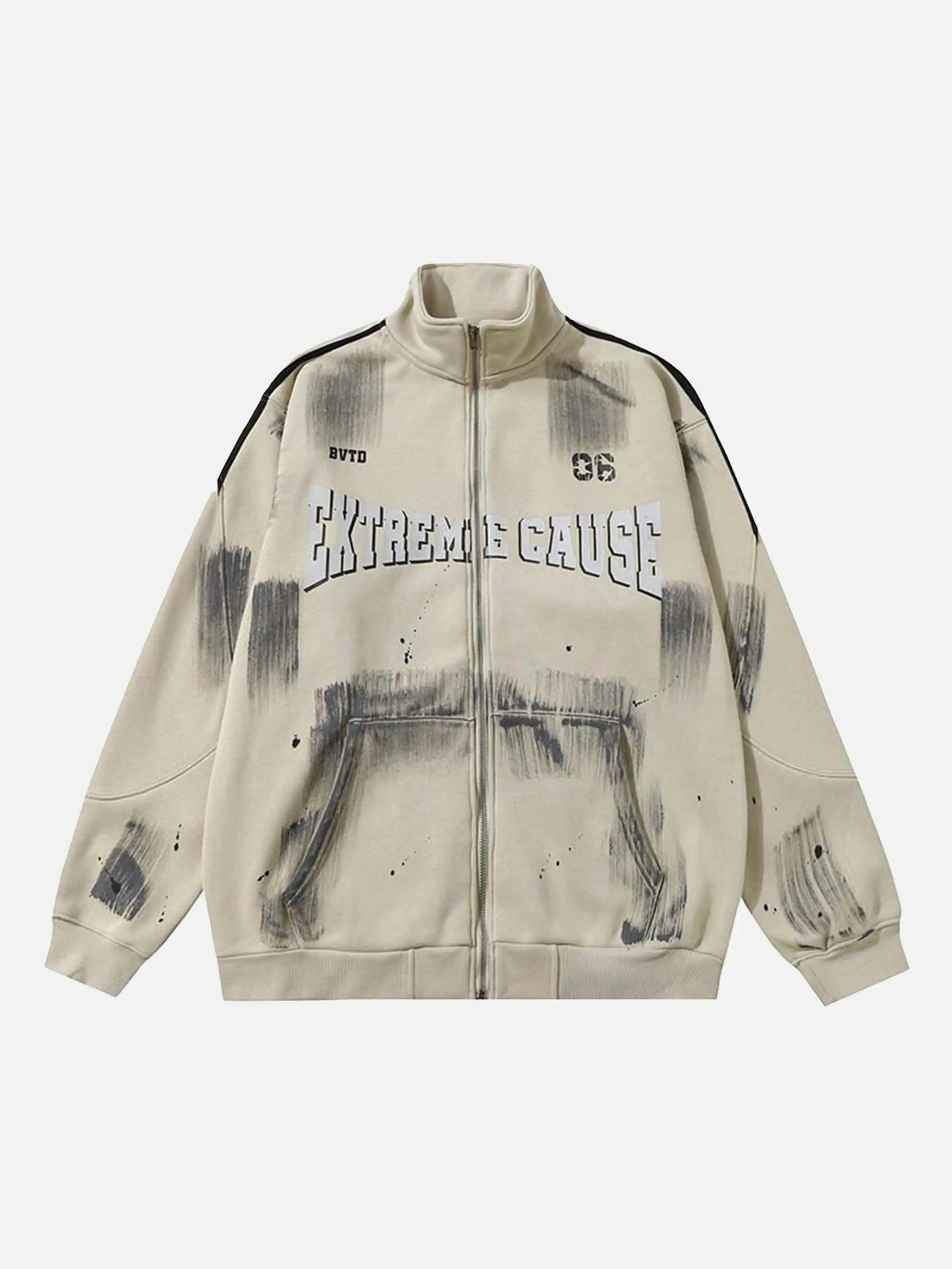 Concert Outfit Graffiti Dot Pattern Print Jacket