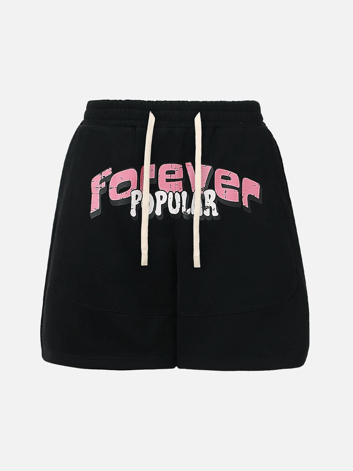 Concert Outfit Graffiti Drawstring Cotton Shorts
