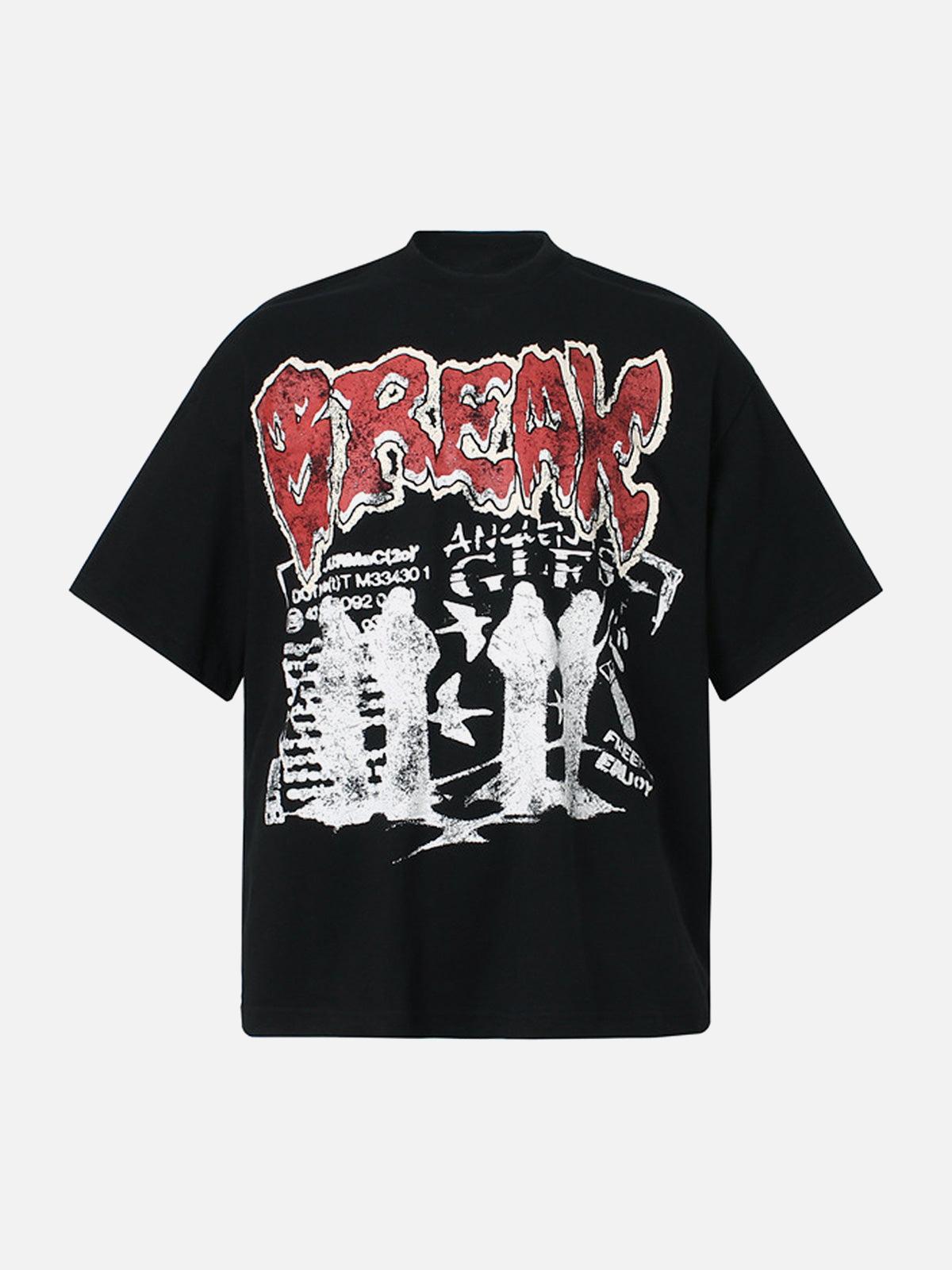 Concert Outfit Graphic 'BREAK' Print T-Shirt