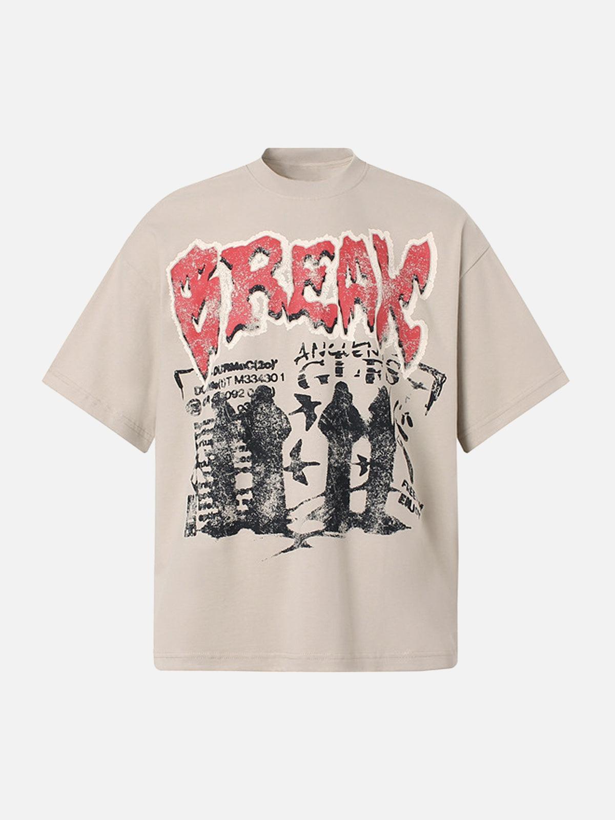 Concert Outfit Graphic 'BREAK' Print T-Shirt