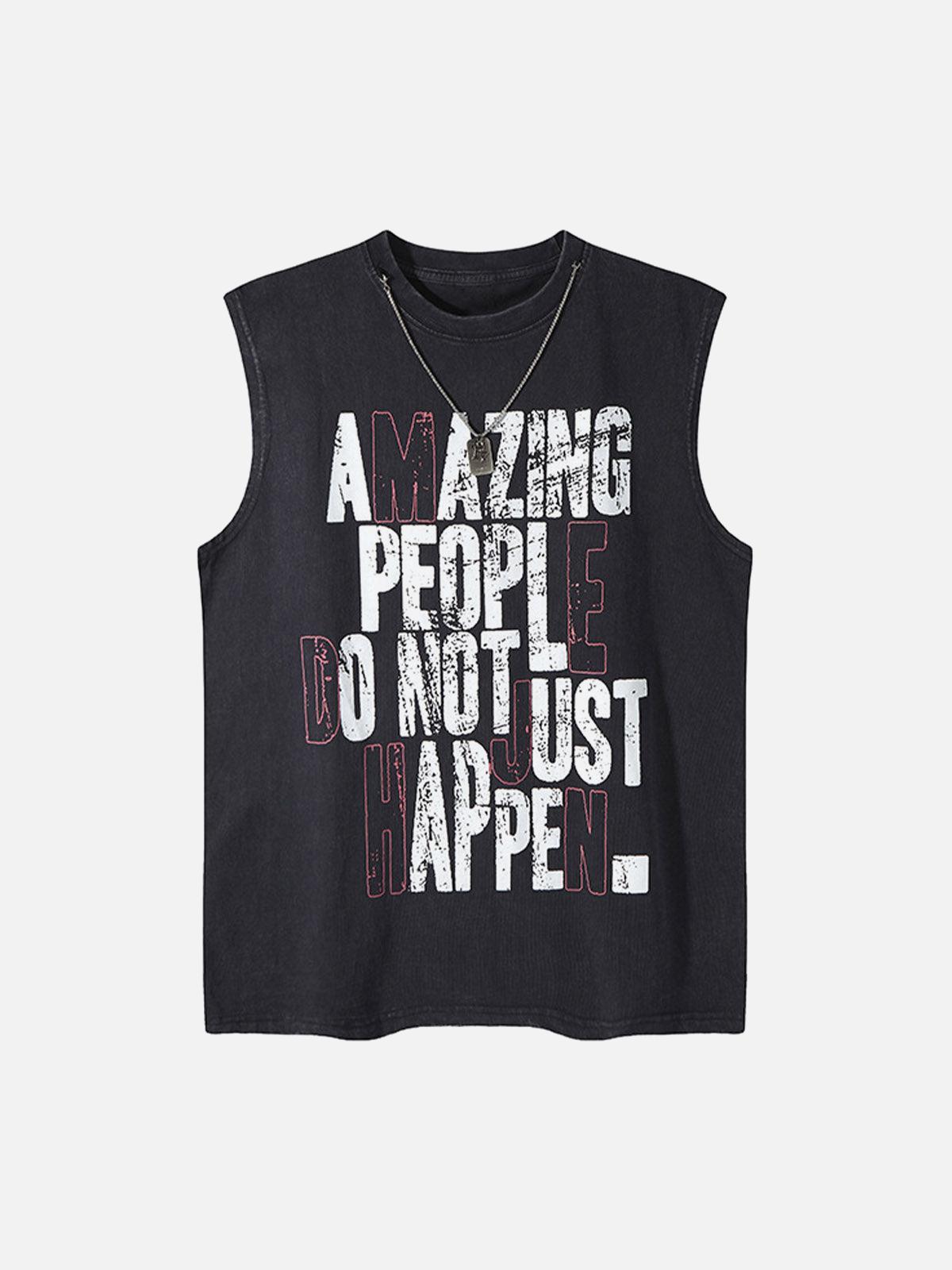 Concert Outfit Graphic Lettering Chain Vest