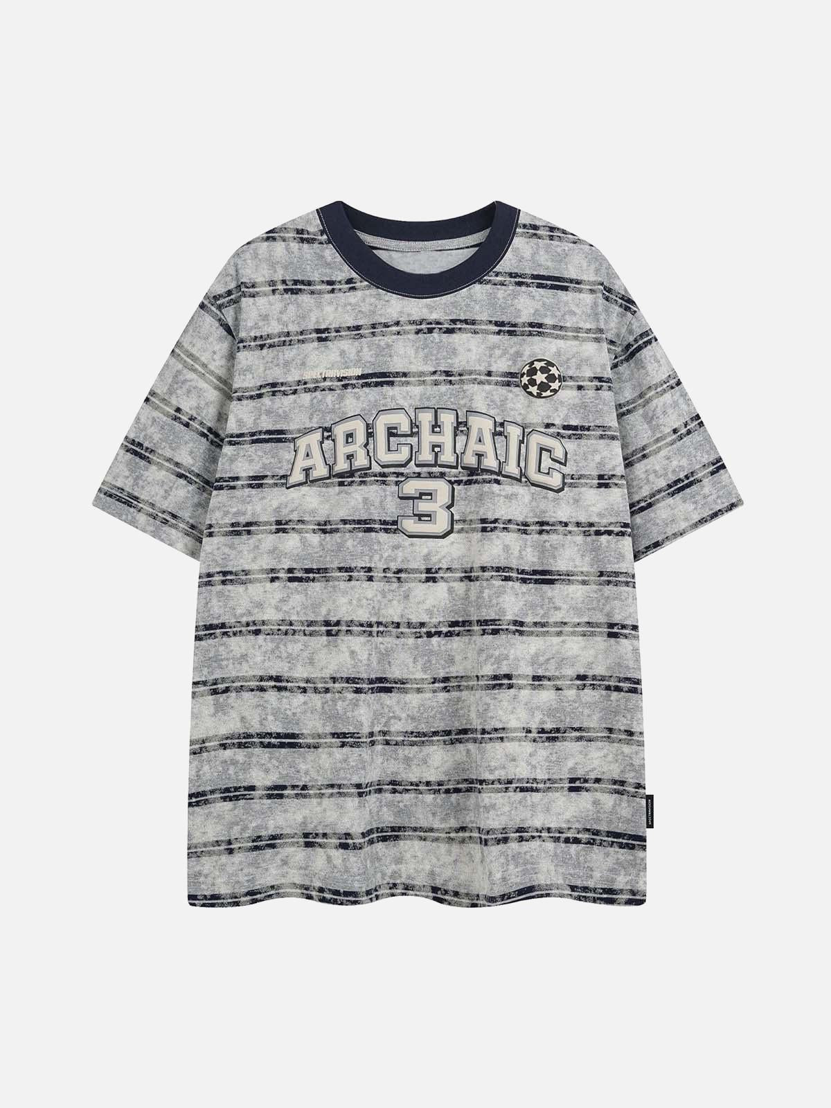 Concert Outfit Graphic Lettering Striped Oversized T-Shirt