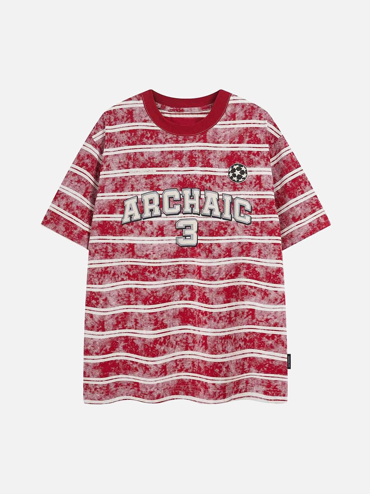 Concert Outfit Graphic Lettering Striped Oversized T-Shirt