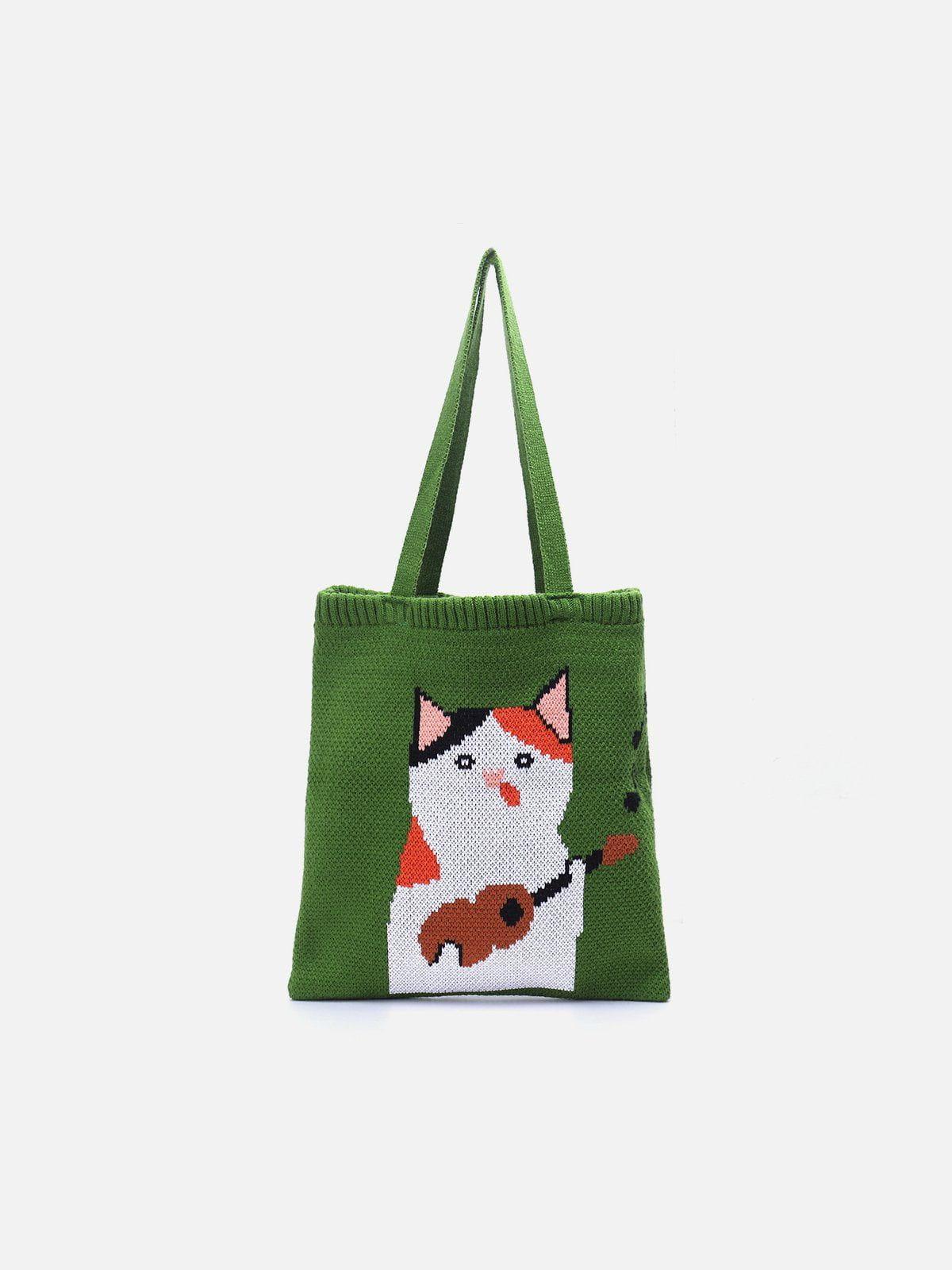 Concert Outfit Guitar Cat' Graphic Knitting Bag
