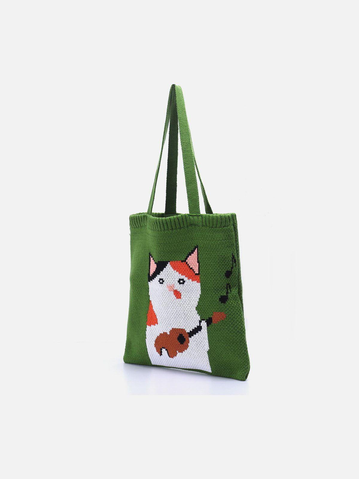 Concert Outfit Guitar Cat' Graphic Knitting Bag