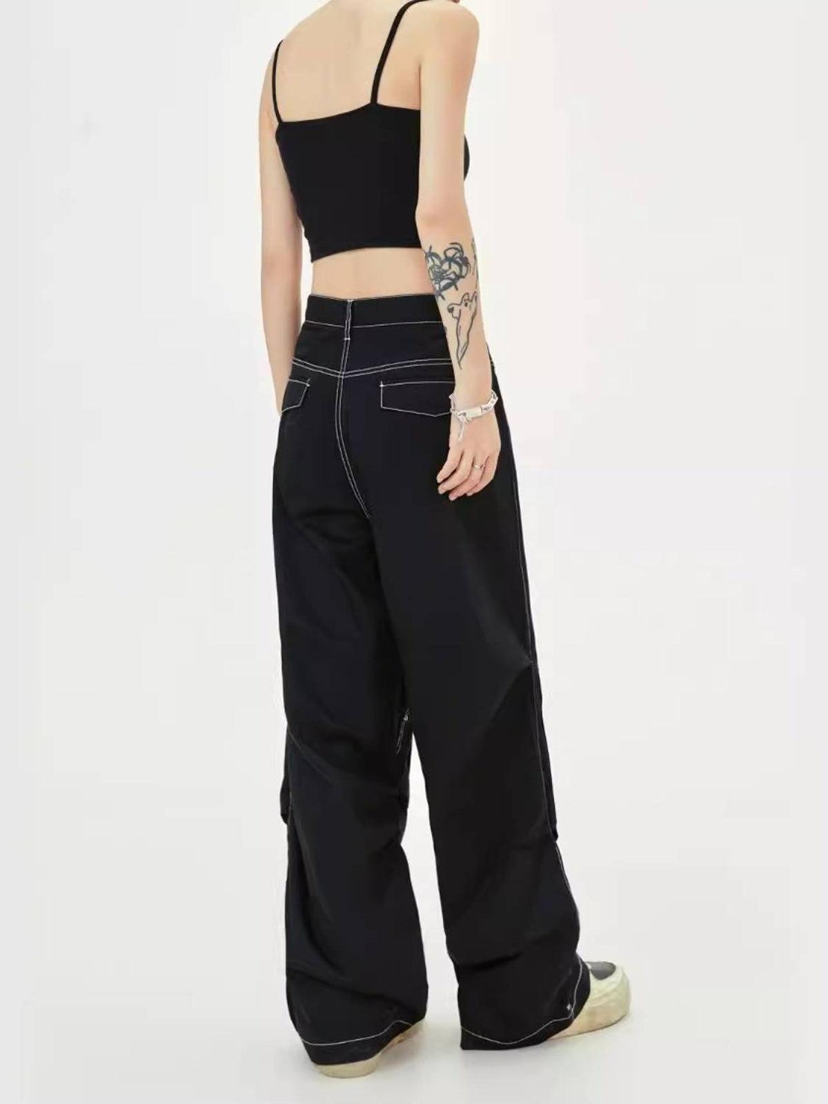 Concert Outfit Heart Rivet Multi-Pocket Jeans