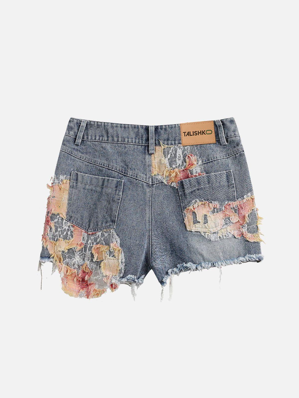 Concert Outfit Heavy Craftsmanship Lace Crop Jorts
