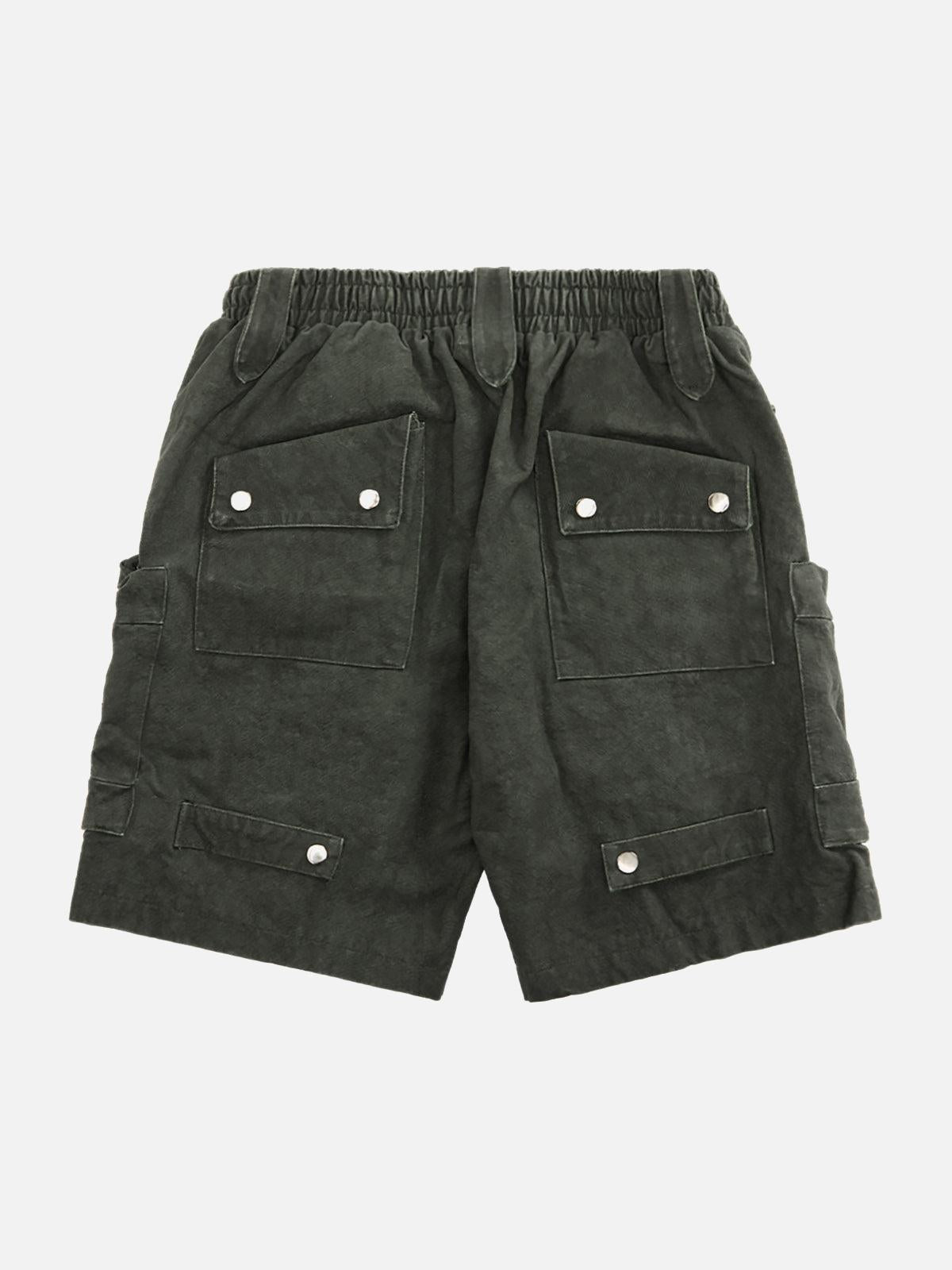 Concert Outfit Heavy Tie Dye Multi Pockets Washed Shorts