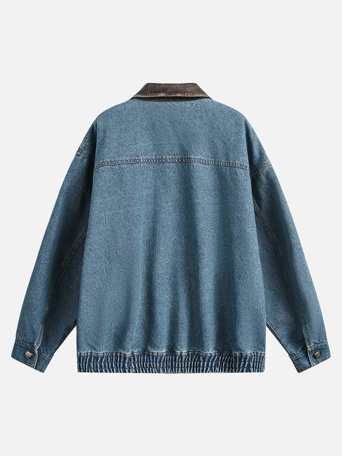 Concert Outfit Heavy Washed Denim Work Jacket