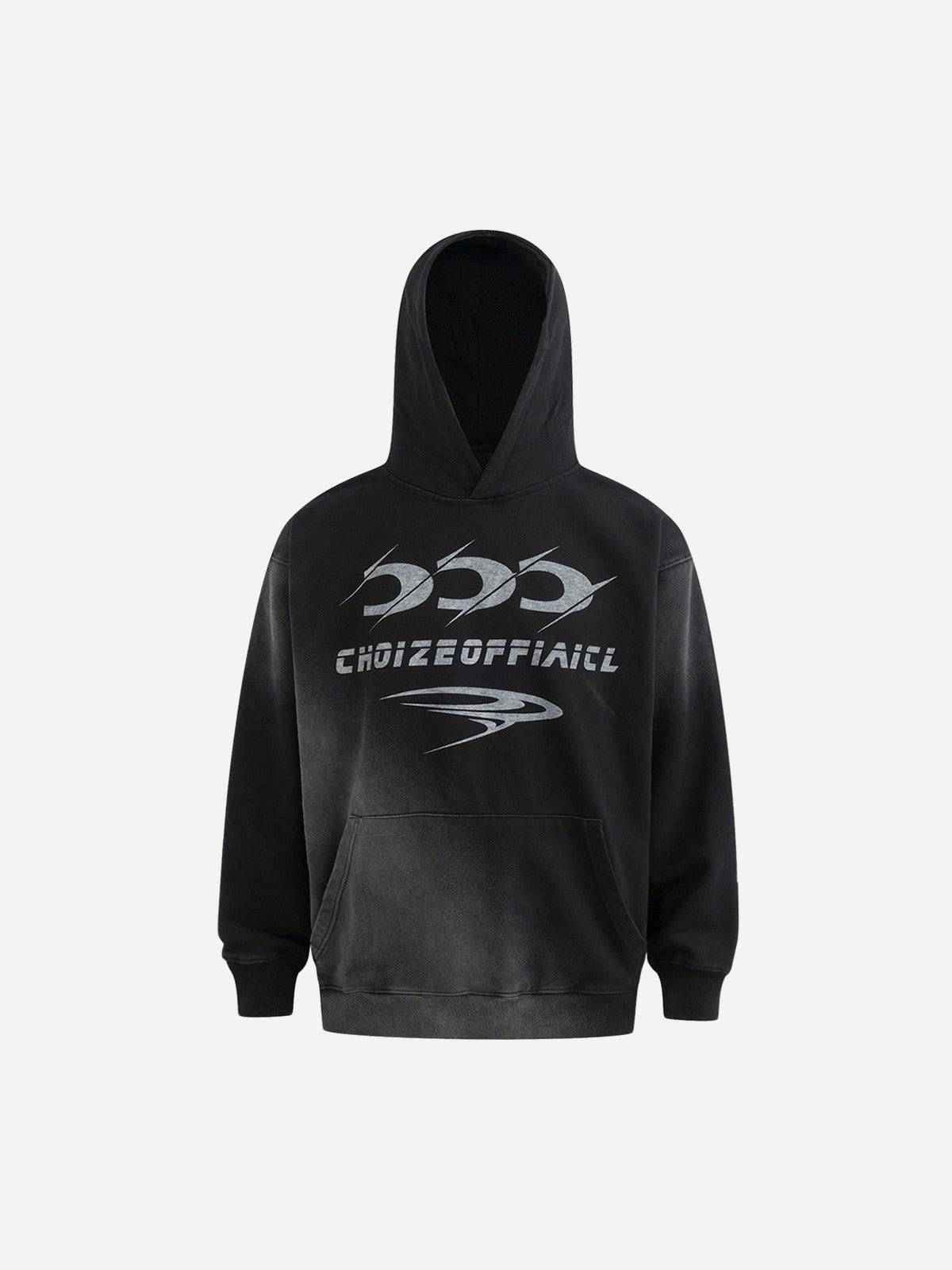 Concert Outfit Heavy Washed Letter Print Hoodie