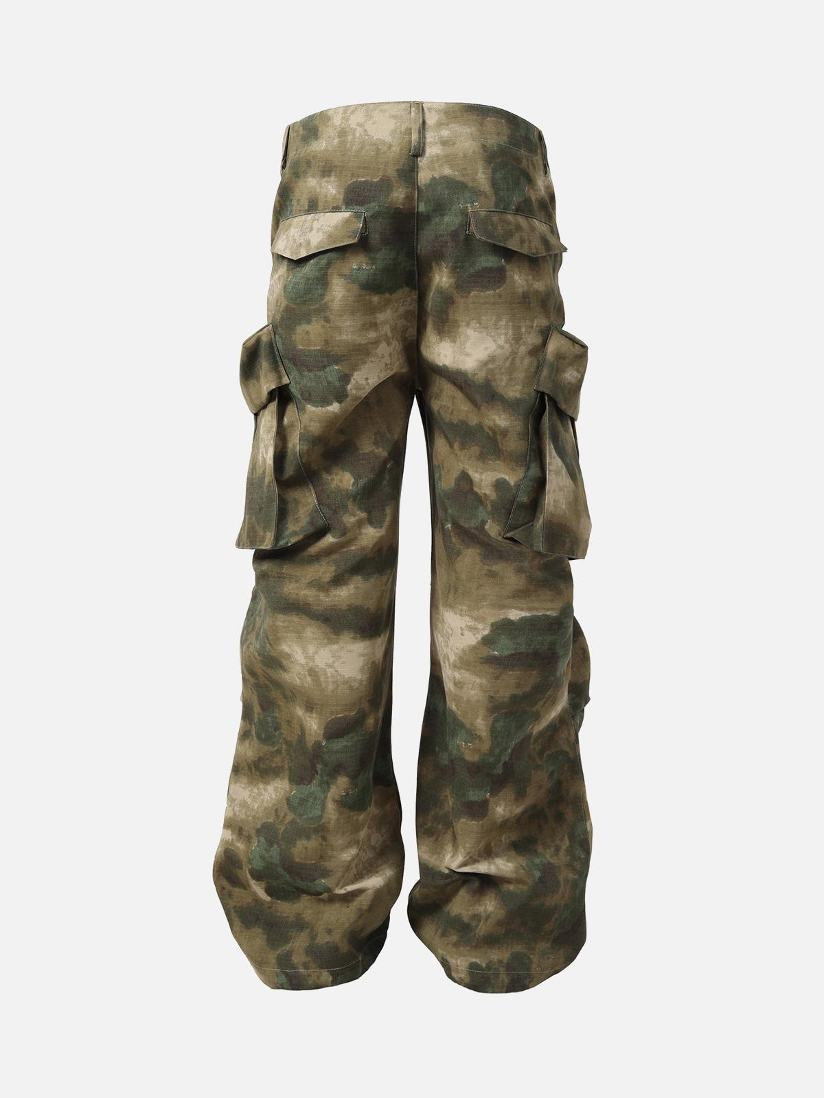 Concert Outfit High Street Badge Camouflage Multi-Pocket Pants
