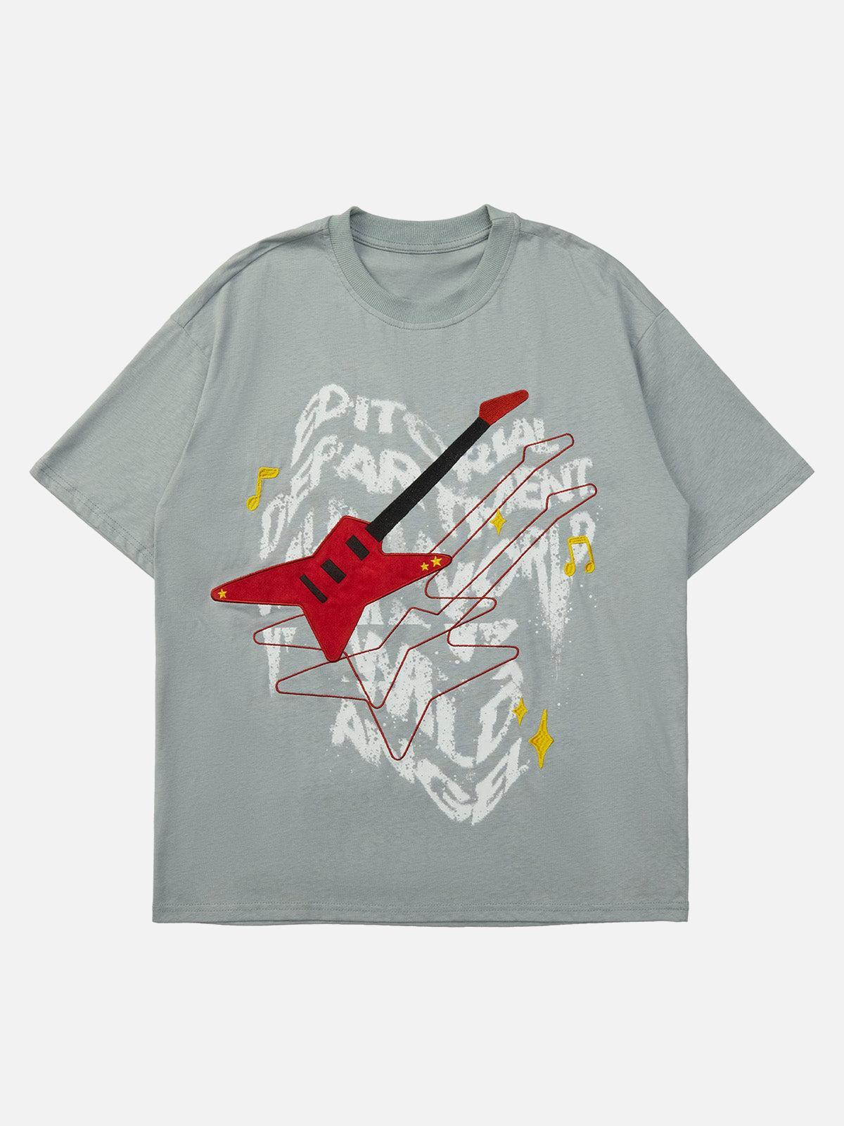 Concert Outfit High Street Embroidered Letters Creative Printed T-Shirt